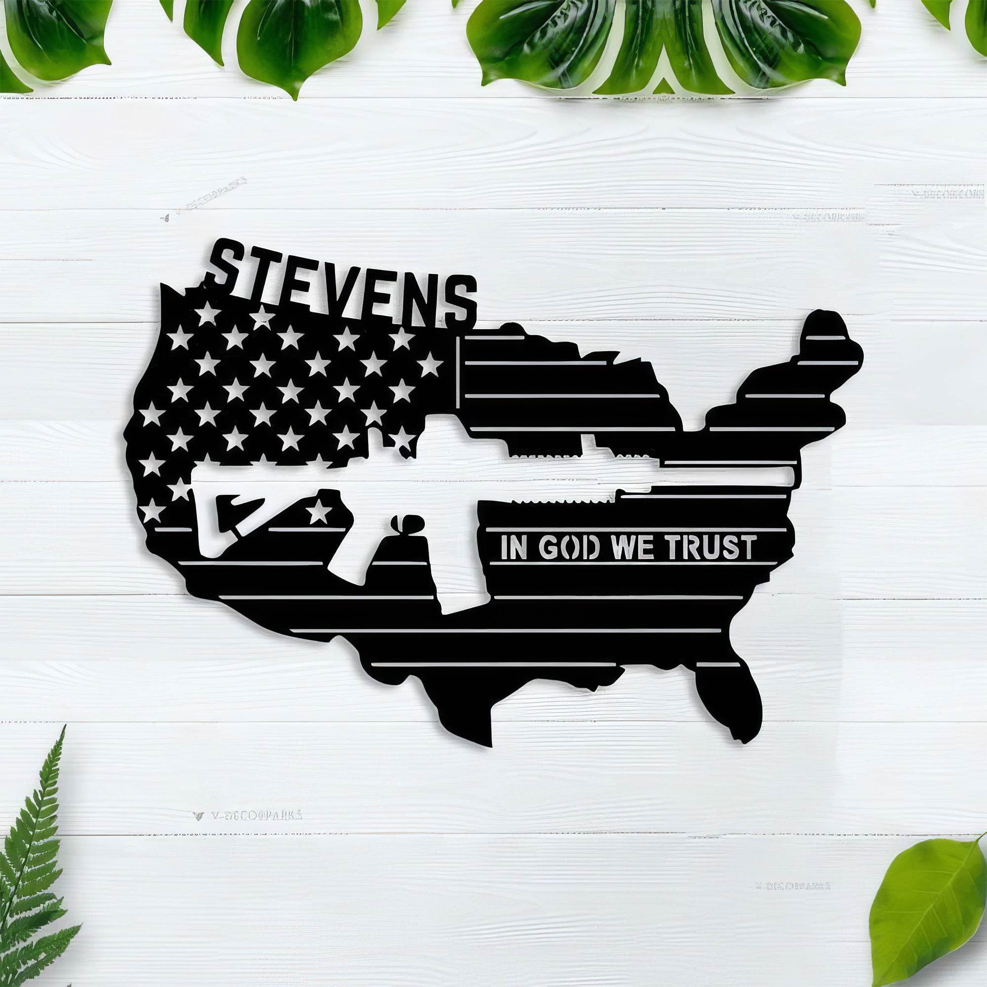 Premium Custom US Veteran Metal Signs VPVC901031, Gifts For US Veteran, In God We Trust Independence Day Veteran Day Patriotic Decor