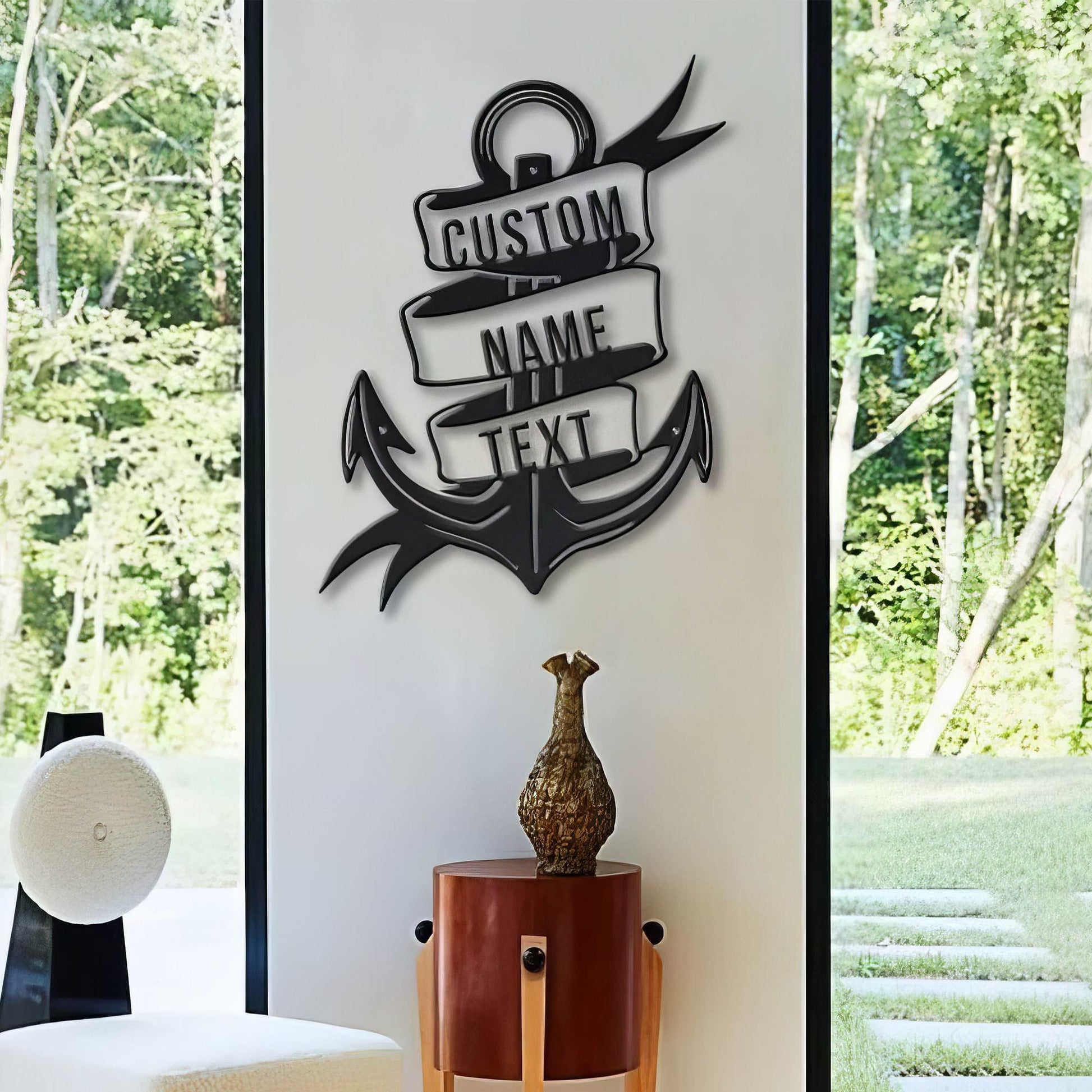 Premium Custom US Veteran Metal Signs VPVC901033, Gifts For US Veteran, Anchor Navy Metal Signs