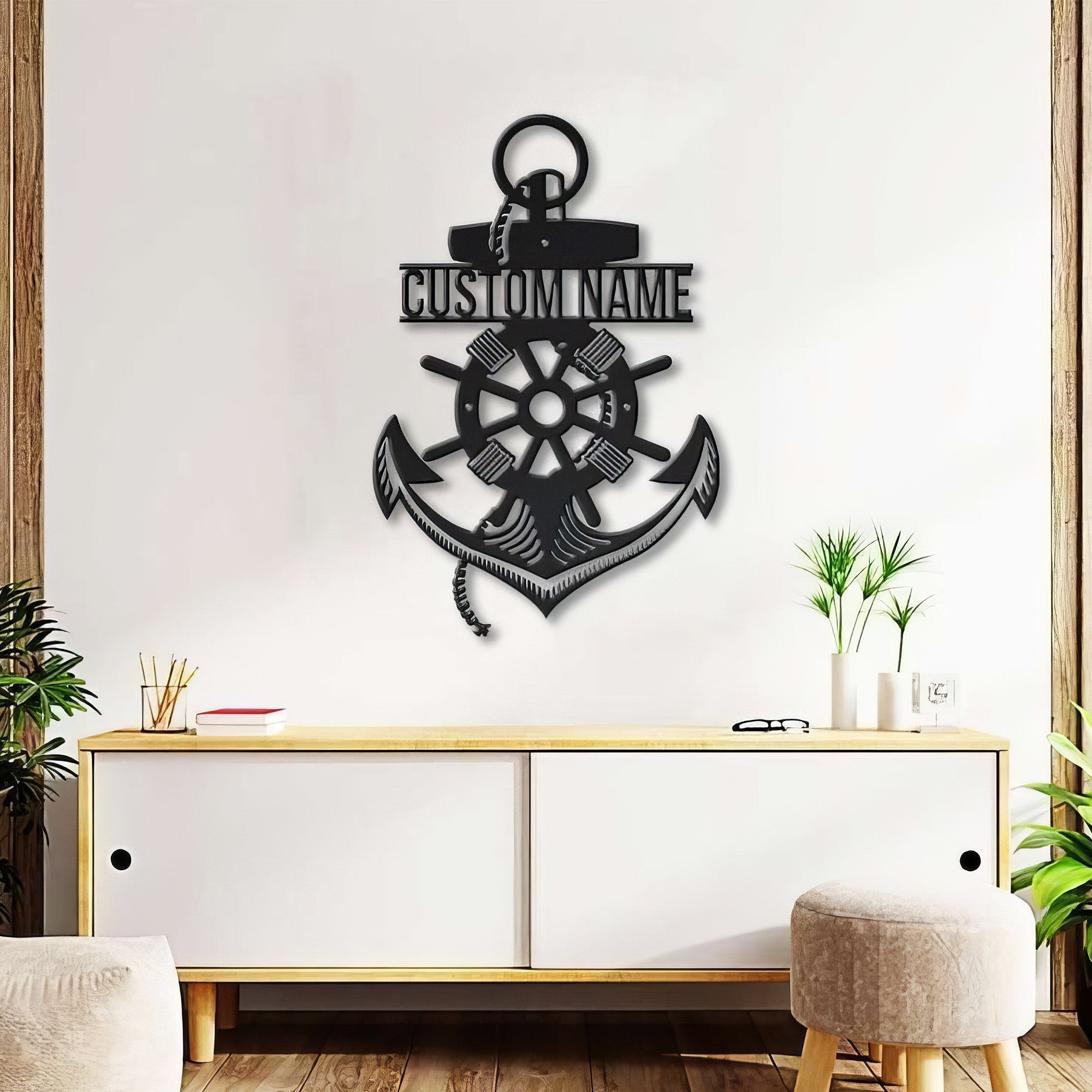 Premium Custom US Veteran Metal Signs VPVC901034, Gifts For US Veteran, Anchor Navy Metal Signs, Patriotic Decor Gifts