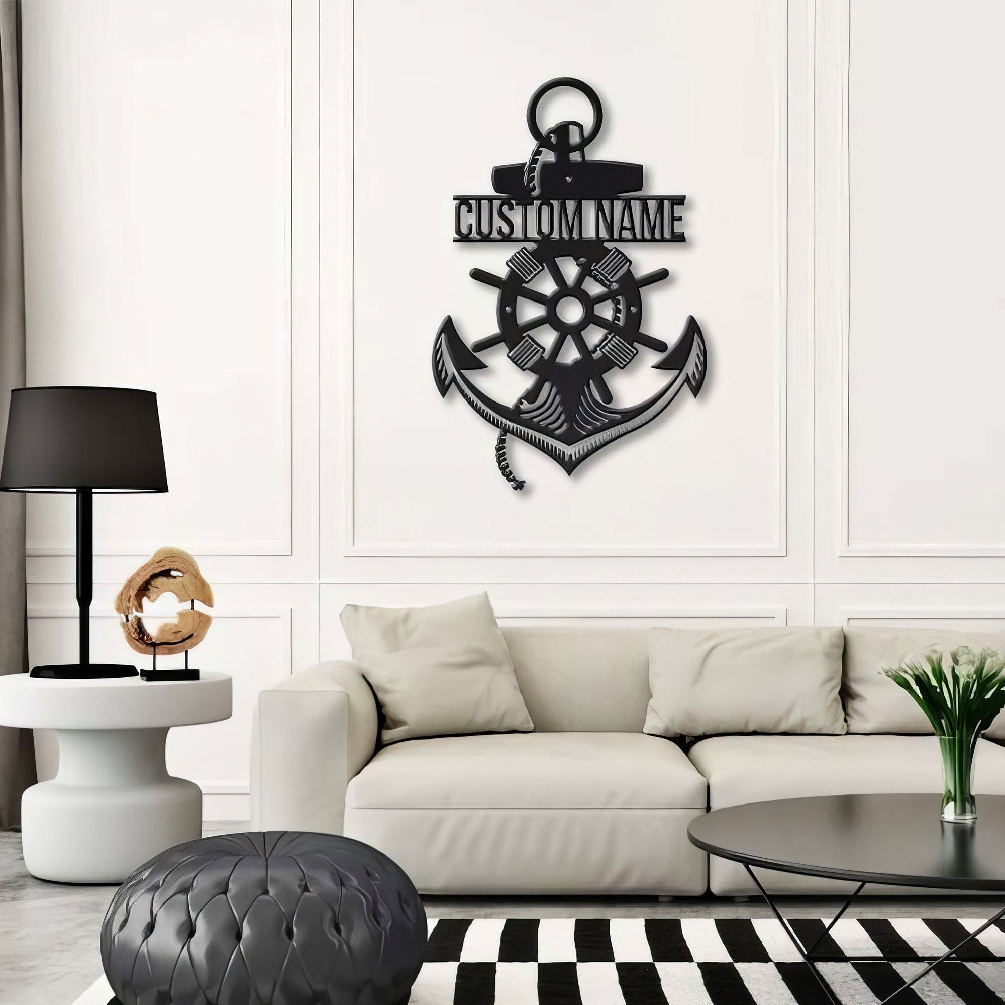 Premium Custom US Veteran Metal Signs VPVC901034, Gifts For US Veteran, Anchor Navy Metal Signs, Patriotic Decor Gifts