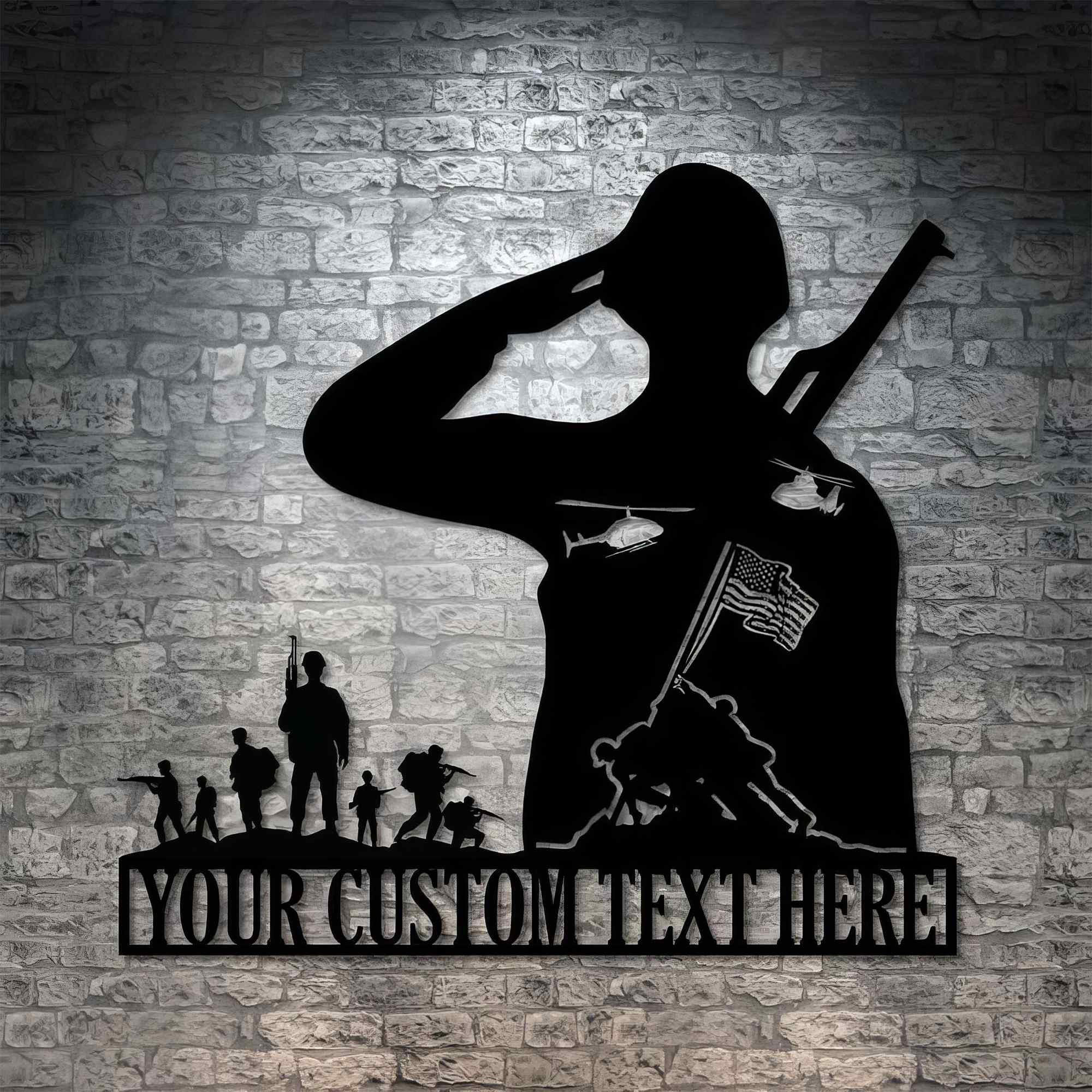 Premium Custom US Veteran Metal Signs VPVC901045, Gifts For US Veteran, Army Soldier Metal Sign