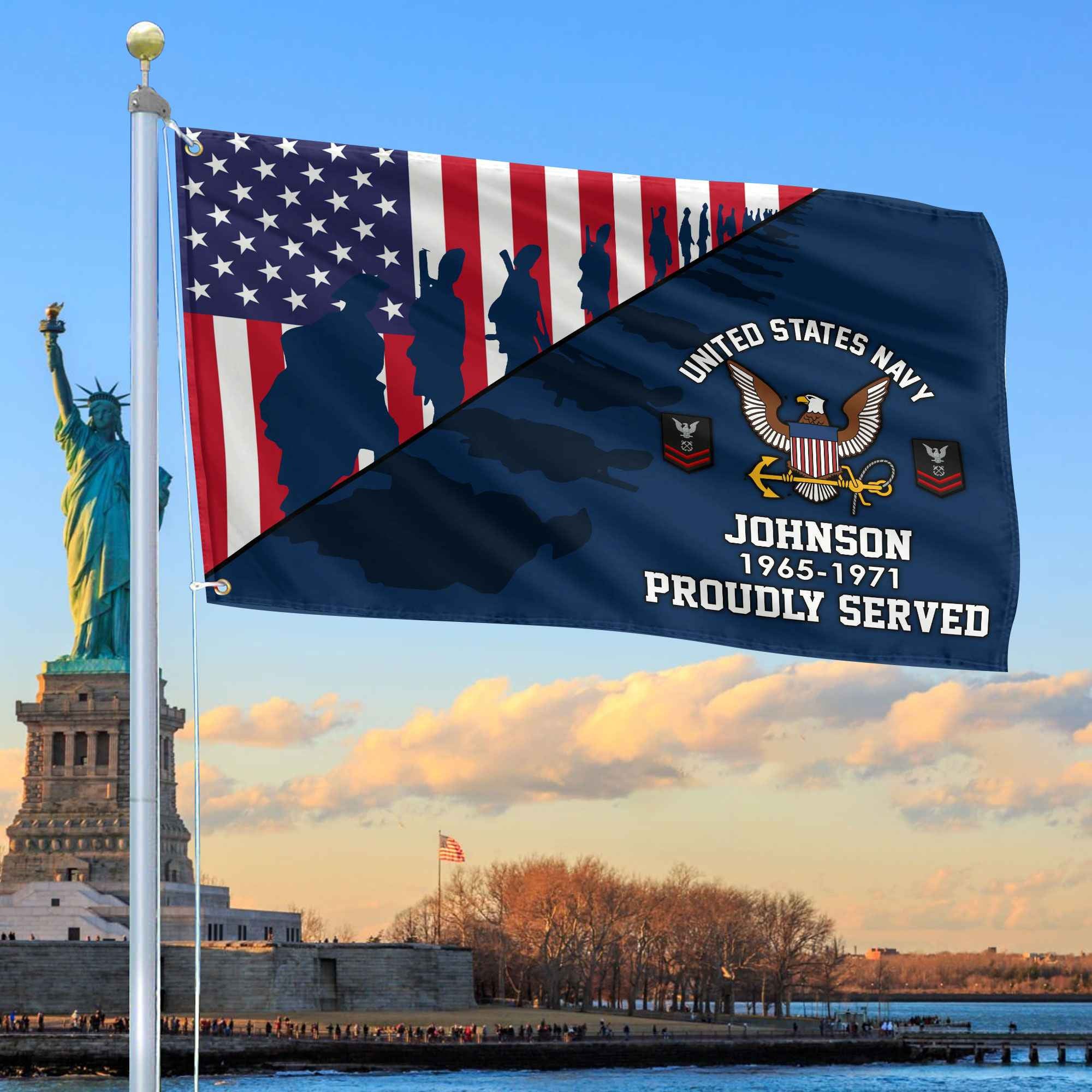 Premium Custom US Navy Grommet Flag VPVC109502, Gifts For Navy Veteran, Gifts For Dad, For Husband, Best Gifts On Father's Day, Armed Forces Day, Independence Day, Veterans Day.