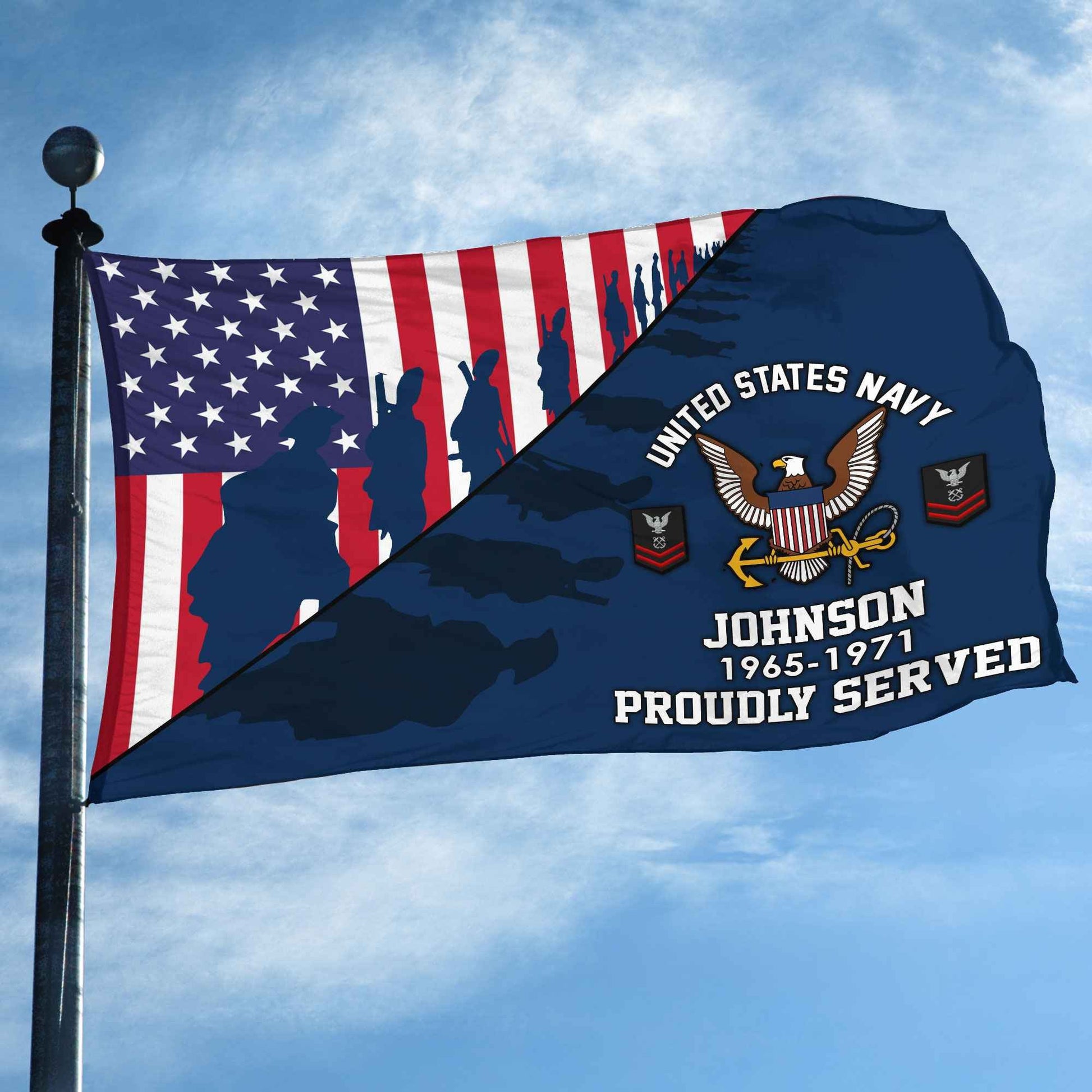 Premium Custom US Navy Grommet Flag VPVC109502, Gifts For Navy Veteran, Gifts For Dad, For Husband, Best Gifts On Father's Day, Armed Forces Day, Independence Day, Veterans Day.