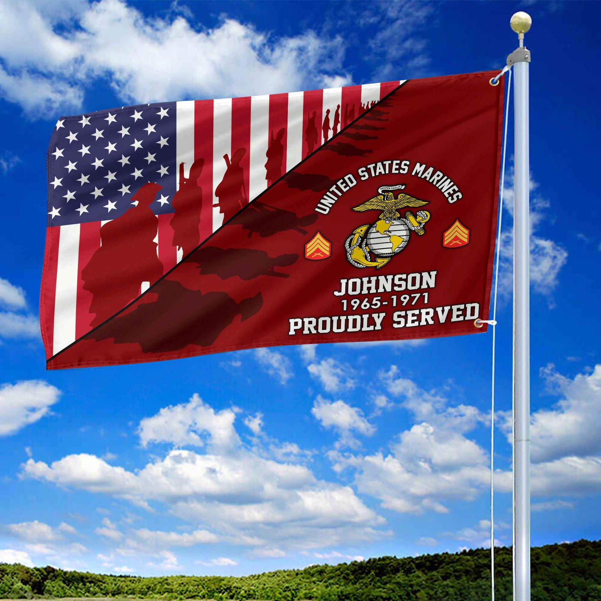Premium Custom USMC Grommet Flag VPVC109503, Gifts For Marine Veteran, Gifts For Dad, For Husband, Best Gifts On Father's Day, Armed Forces Day, Independence Day, Veterans Day.
