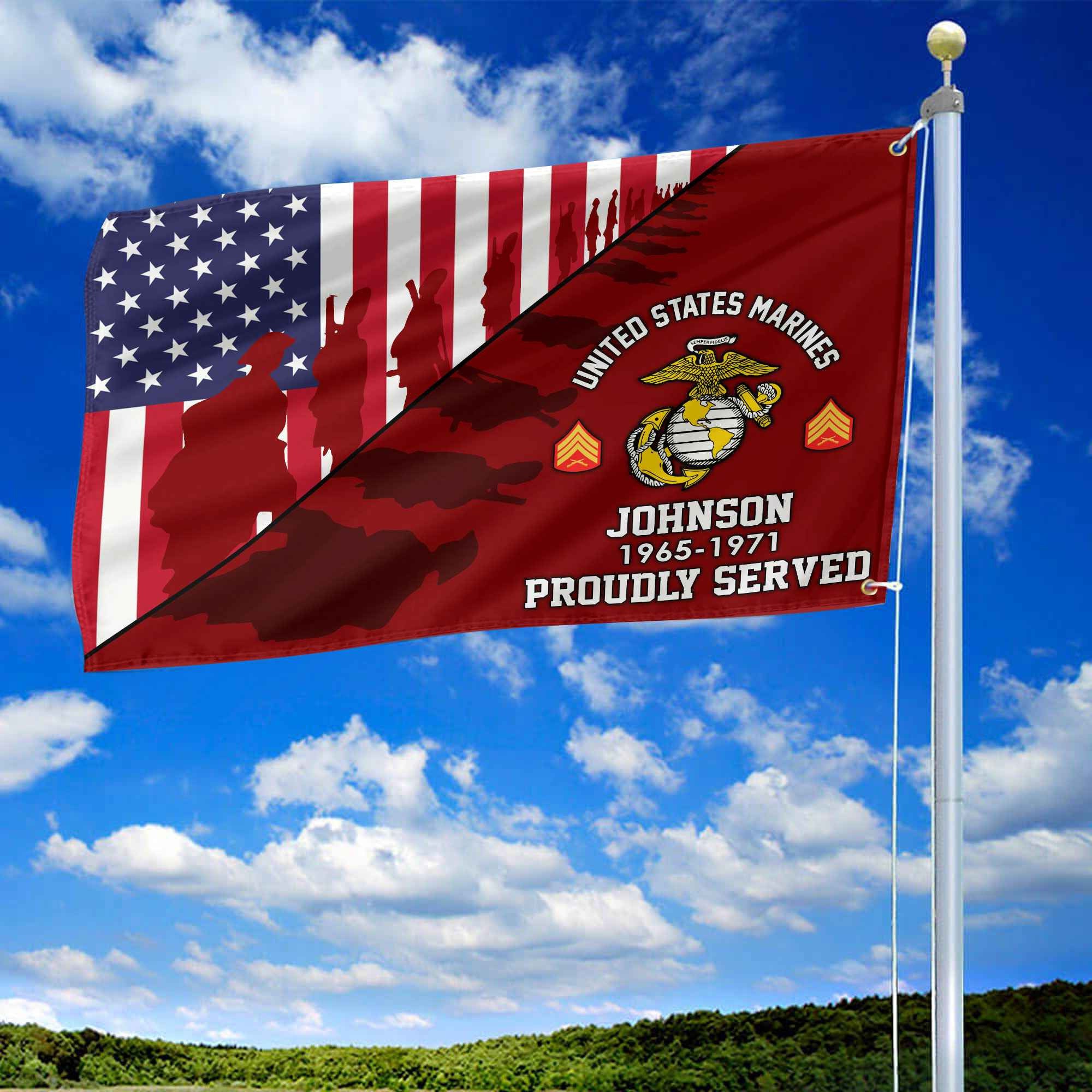Premium Custom USMC Grommet Flag VPVC109503, Gifts For Marine Veteran, Gifts For Dad, For Husband, Best Gifts On Father's Day, Armed Forces Day, Independence Day, Veterans Day.