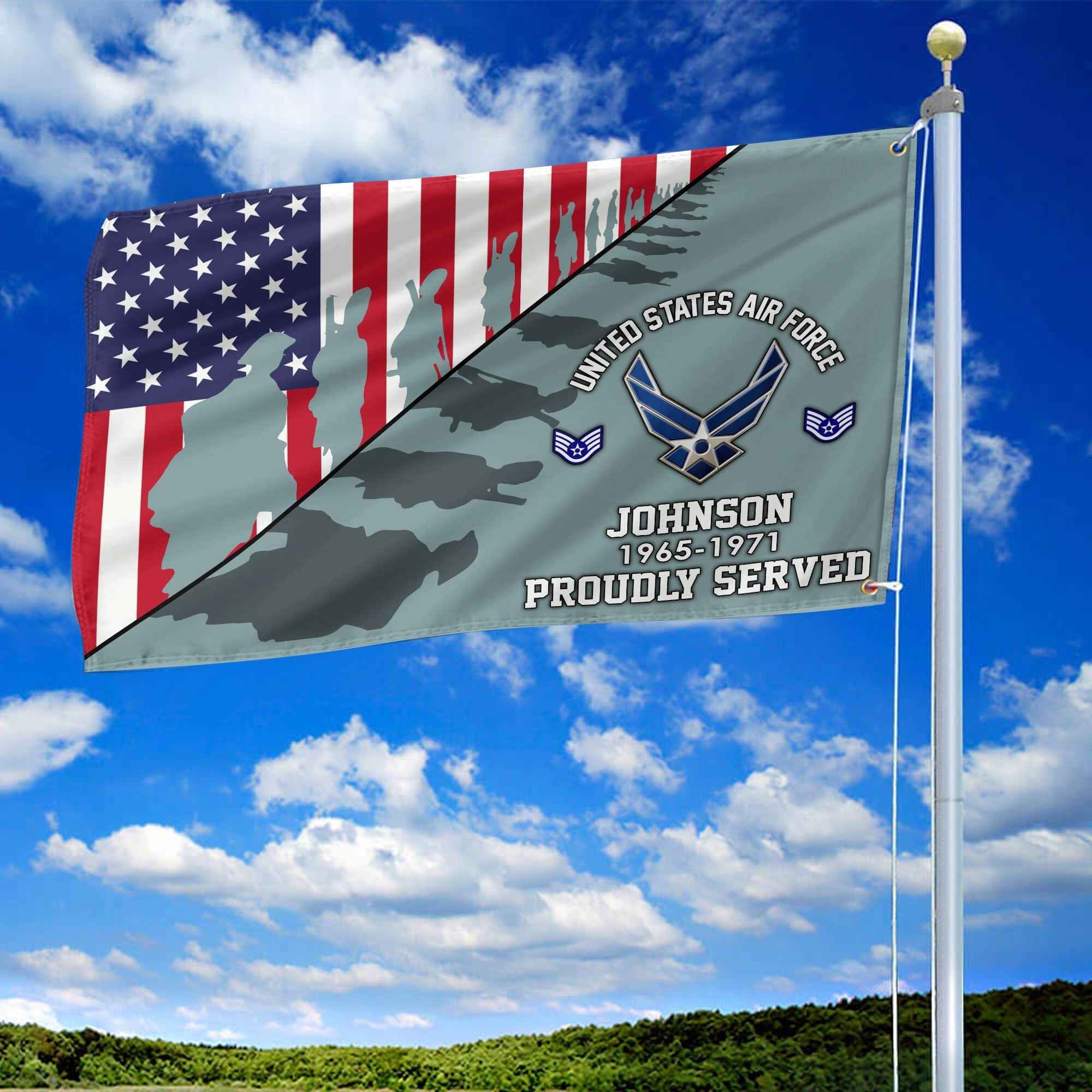 Premium Custom USAF Grommet Flag VPVC109504, Gifts For Air Force Veteran, Gifts For Dad, For Husband, Best Gifts On Father's Day, Armed Forces Day, Independence Day, Veterans Day.