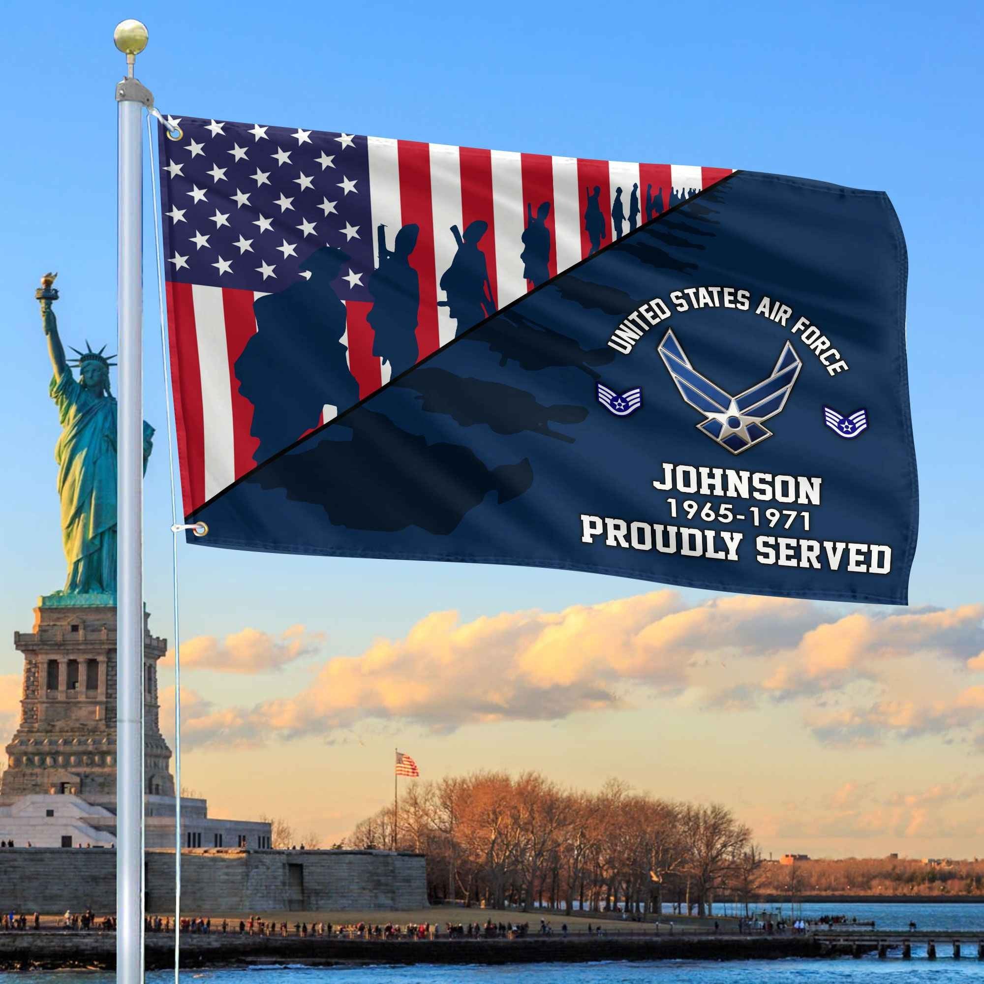 Premium Custom USAF Grommet Flag VPVC109512, Gifts For Air Force Veteran, Gifts For Dad, For Husband, Best Gifts On Father's Day, Armed Forces Day, Independence Day, Veterans Day.