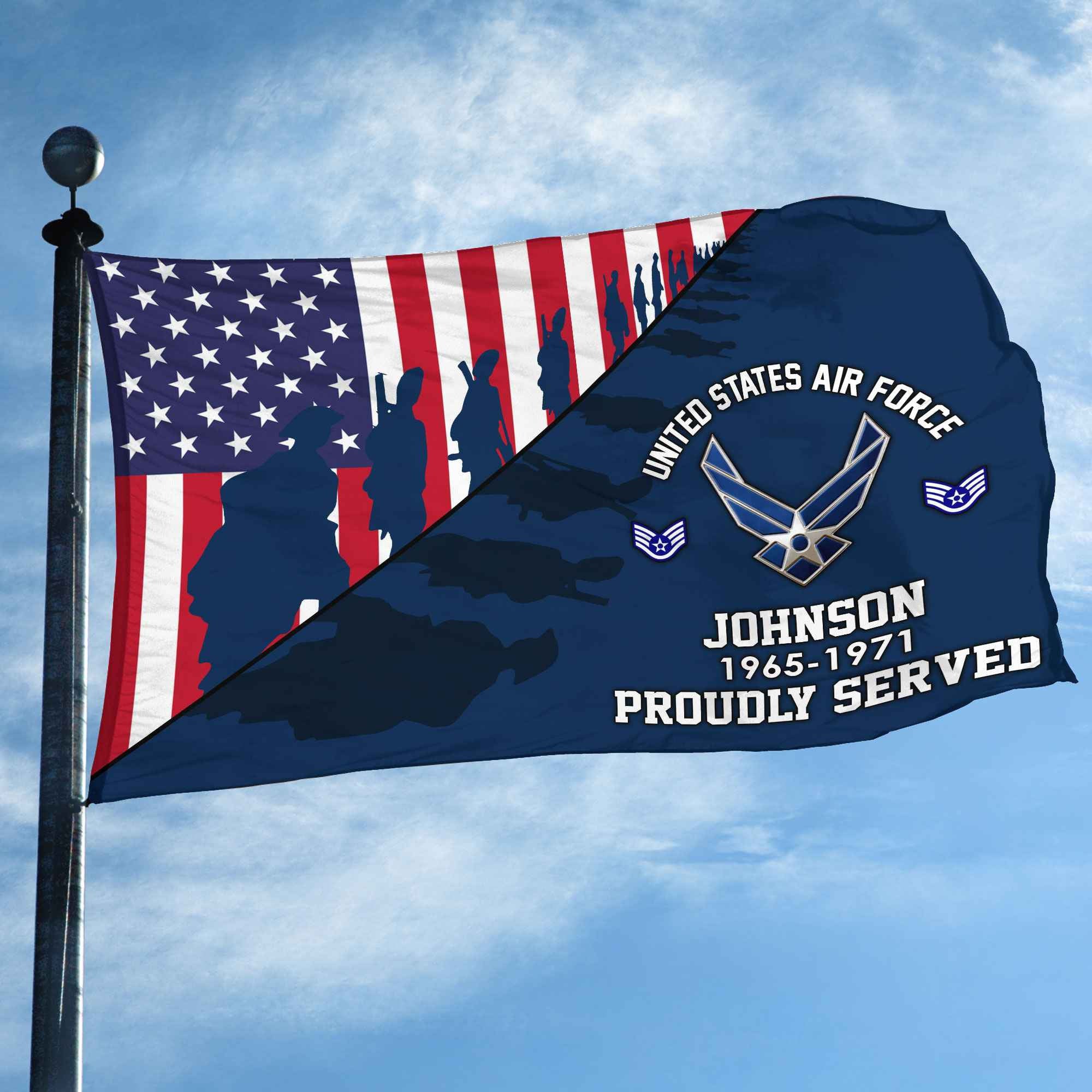Premium Custom USAF Grommet Flag VPVC109512, Gifts For Air Force Veteran, Gifts For Dad, For Husband, Best Gifts On Father's Day, Armed Forces Day, Independence Day, Veterans Day.