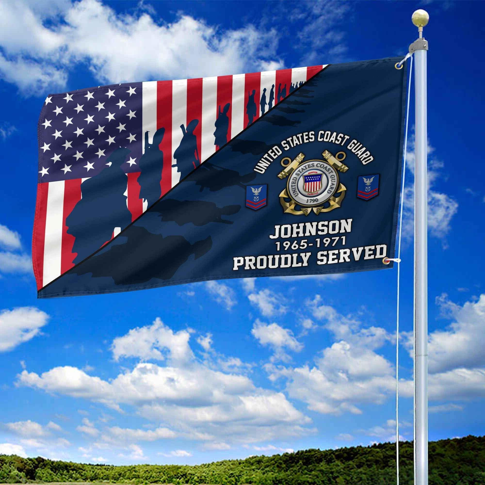 Premium Custom USCG Grommet Flag VPVC109505, Gifts For Coast Guard Veteran, Gifts For Dad, For Husband, Best Gifts On Father's Day, Armed Forces Day, Independence Day, Veterans Day.