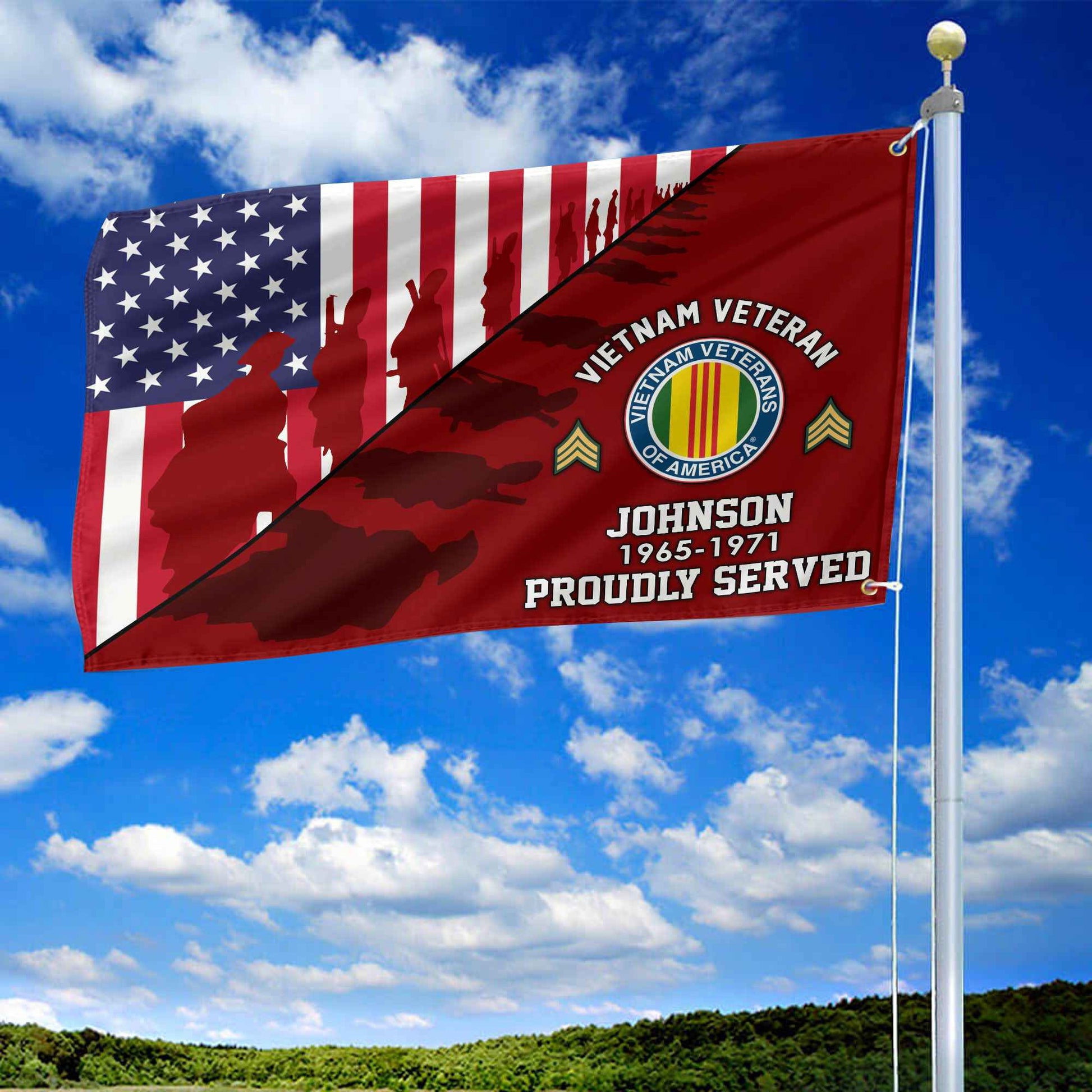 Premium Custom Vietnam Veteran Grommet Flag VPVC109506, Gifts For Vietnam Veteran, Gifts For Dad, For Husband, Best Gifts On Father's Day, Armed Forces Day, Independence Day, Veterans Day.
