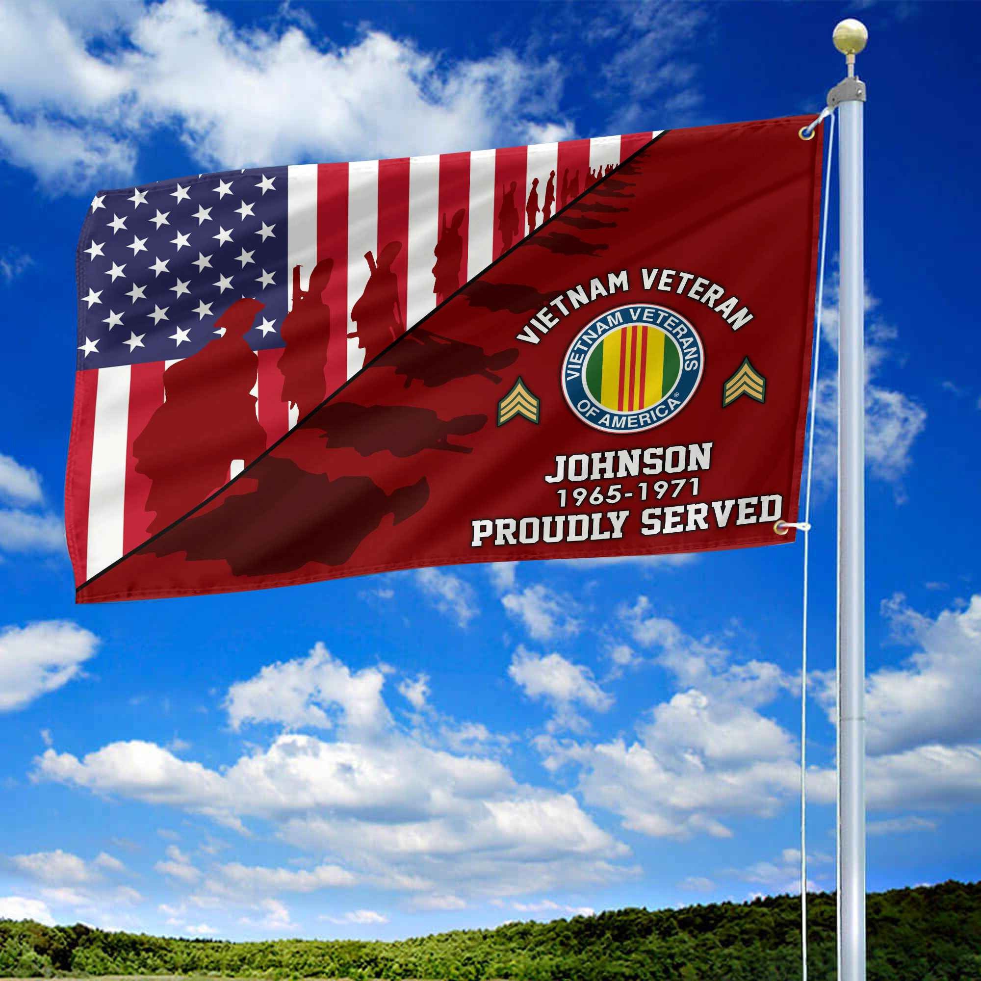 Premium Custom Vietnam Veteran Grommet Flag VPVC109506, Gifts For Vietnam Veteran, Gifts For Dad, For Husband, Best Gifts On Father's Day, Armed Forces Day, Independence Day, Veterans Day.