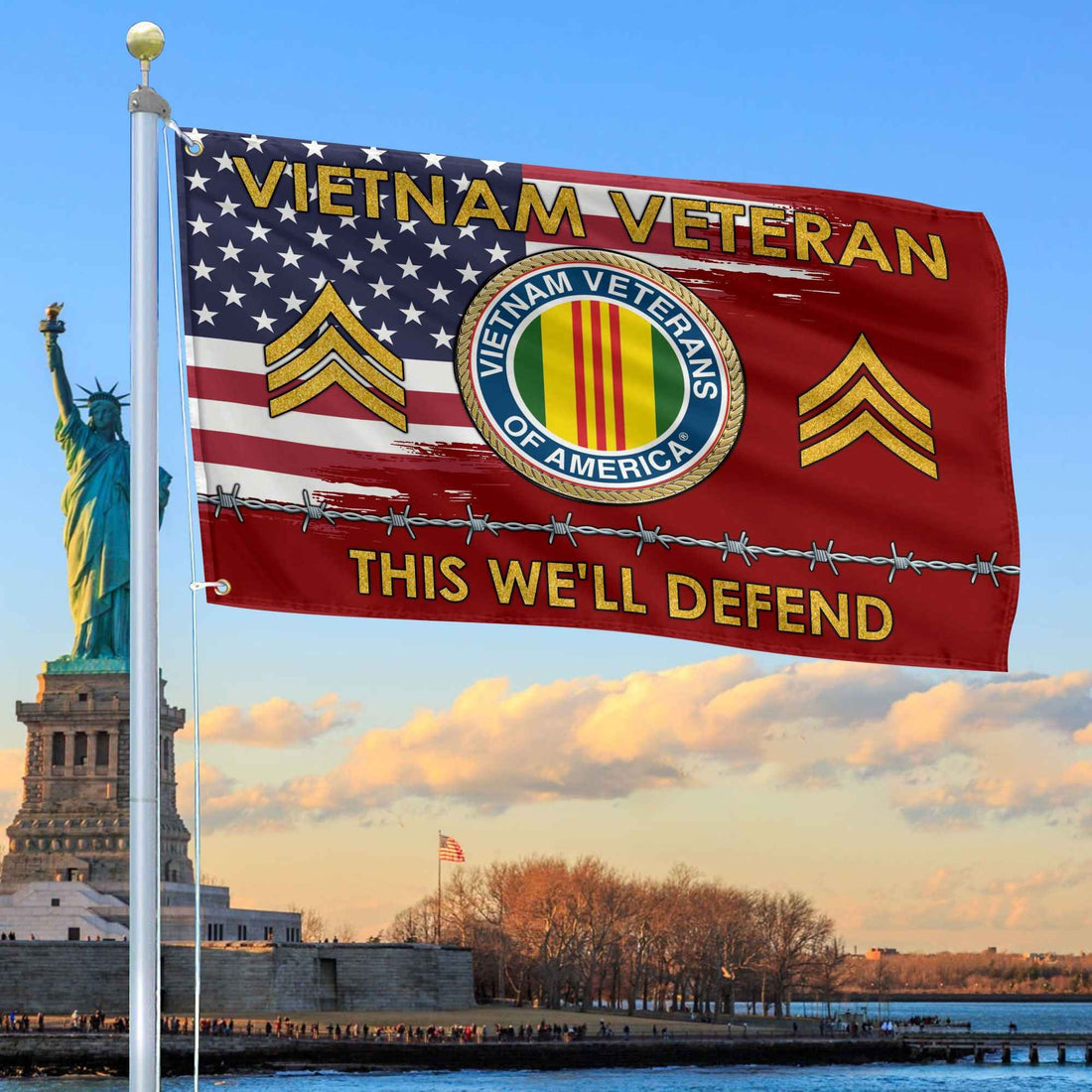 Unique Custom Name, Rank Vietnam Veteran Grommet Flag VPVC109606, Gifts For Vietnam Veteran, Gifts For Dad, For Husband, Best Gifts On Father's Day, Independence Day, Veterans Day.