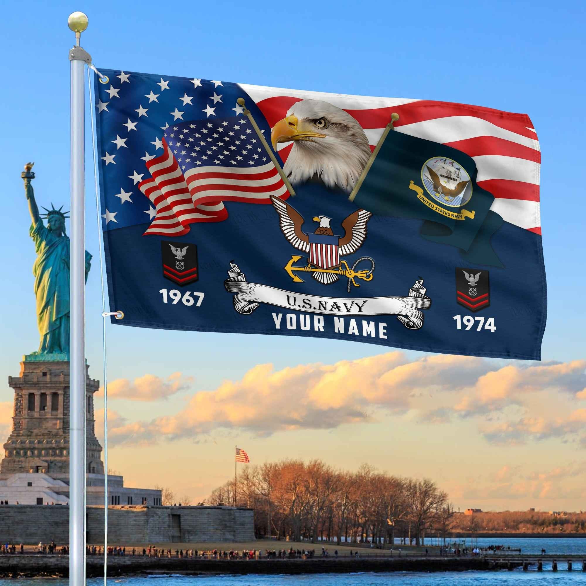 Premium Custom US Navy Grommet Flag VPVC105302, Gifts For Navy Veteran, Best Gifts On Father's Day, Armed Forces Day, Independence Day, Veterans Day.
