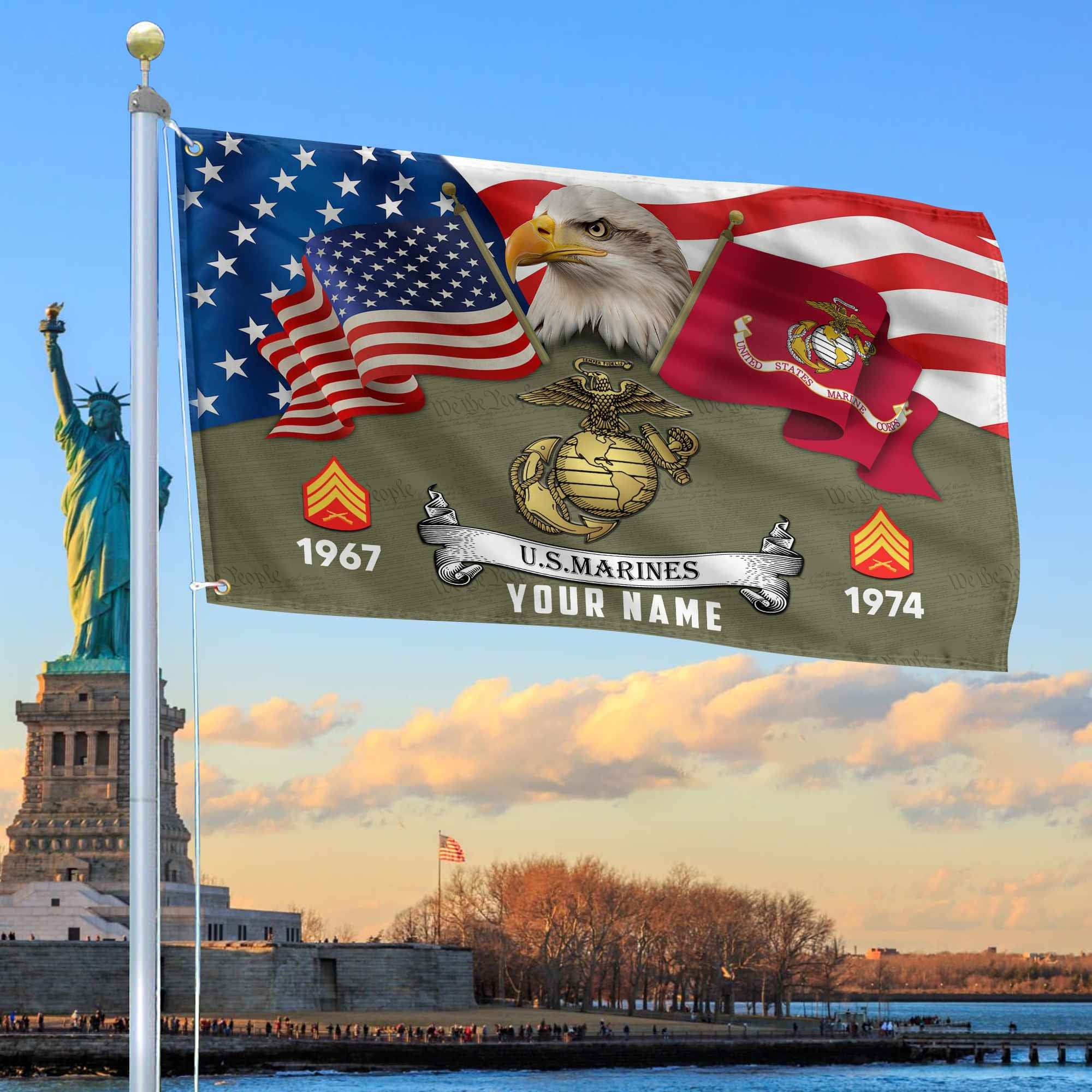 Premium Custom USMC Grommet Flag VPVC105311, Gifts For Marine Veteran, Best Gifts On Father's Day, Armed Forces Day, Independence Day, Veterans Day.