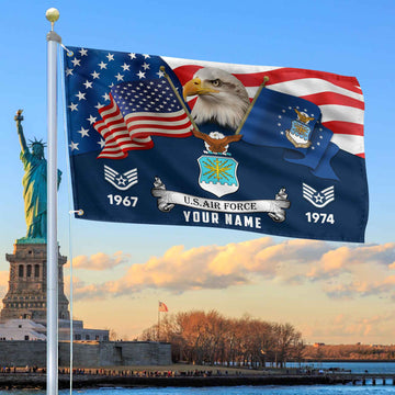 Premium Custom USAF Grommet Flag VPVC105312, Gifts For Air Force Veteran, Best Gifts On Father's Day, Armed Forces Day, Independence Day, Veterans Day.