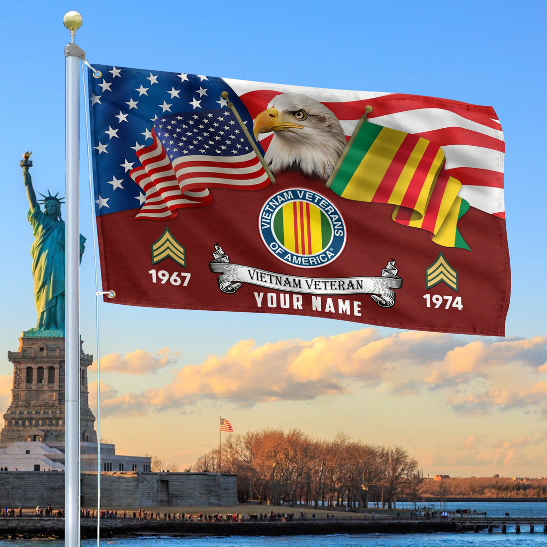 Premium Custom Vietnam Veteran Grommet Flag VPVC105306, Gifts For Vietnam Veteran, Best Gifts On Father's Day, Armed Forces Day, Independence Day, Veterans Day.