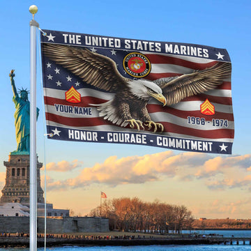 USMC Custom Grommet Flag VPVC105403, Gifts For Marine Veteran, Best Gifts On Father's Day, Armed Forces Day, Independence Day, Veterans Day.