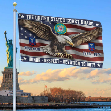 USCG Custom Grommet Flag VPVC105405, Gifts For Coast Guard Veteran, Best Gifts On Father's Day, Armed Forces Day, Independence Day, Veterans Day.