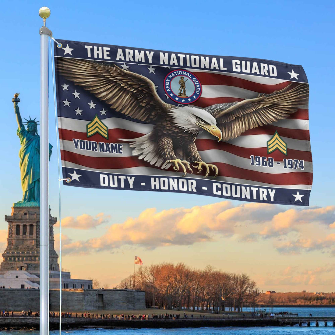 US Army National Guard Custom Grommet Flag VPVC105408, Gifts For Army National Guard Veteran, Best Gifts On Father's Day, Armed Forces Day, Independence Day, Veterans Day.