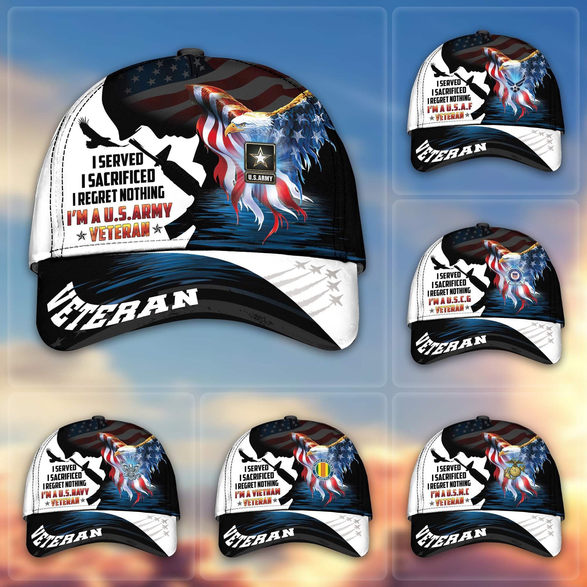 Premium US Veterans Cap BPVC140301, Gifts For US Veterans, Best Gifts On Father's Day, Armed Forces Day, Independence Day, Veterans Day.