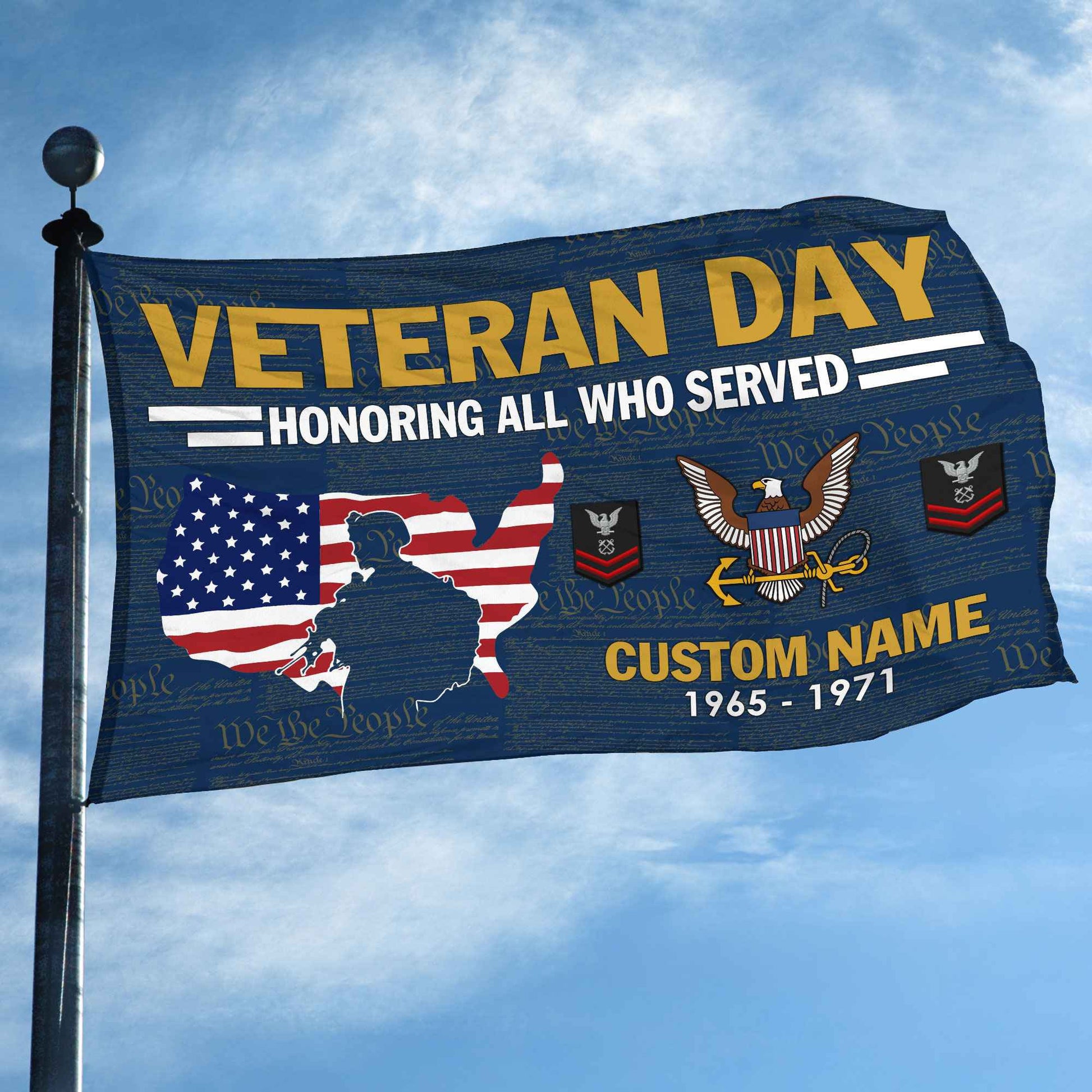 Premium Custom US Navy Grommet Flag VPVC105602, Gifts For Navy Veteran, Gifts For Dad, For Husband, Best Gifts On Father's Day, Armed Forces Day, Independence Day, Veterans Day.