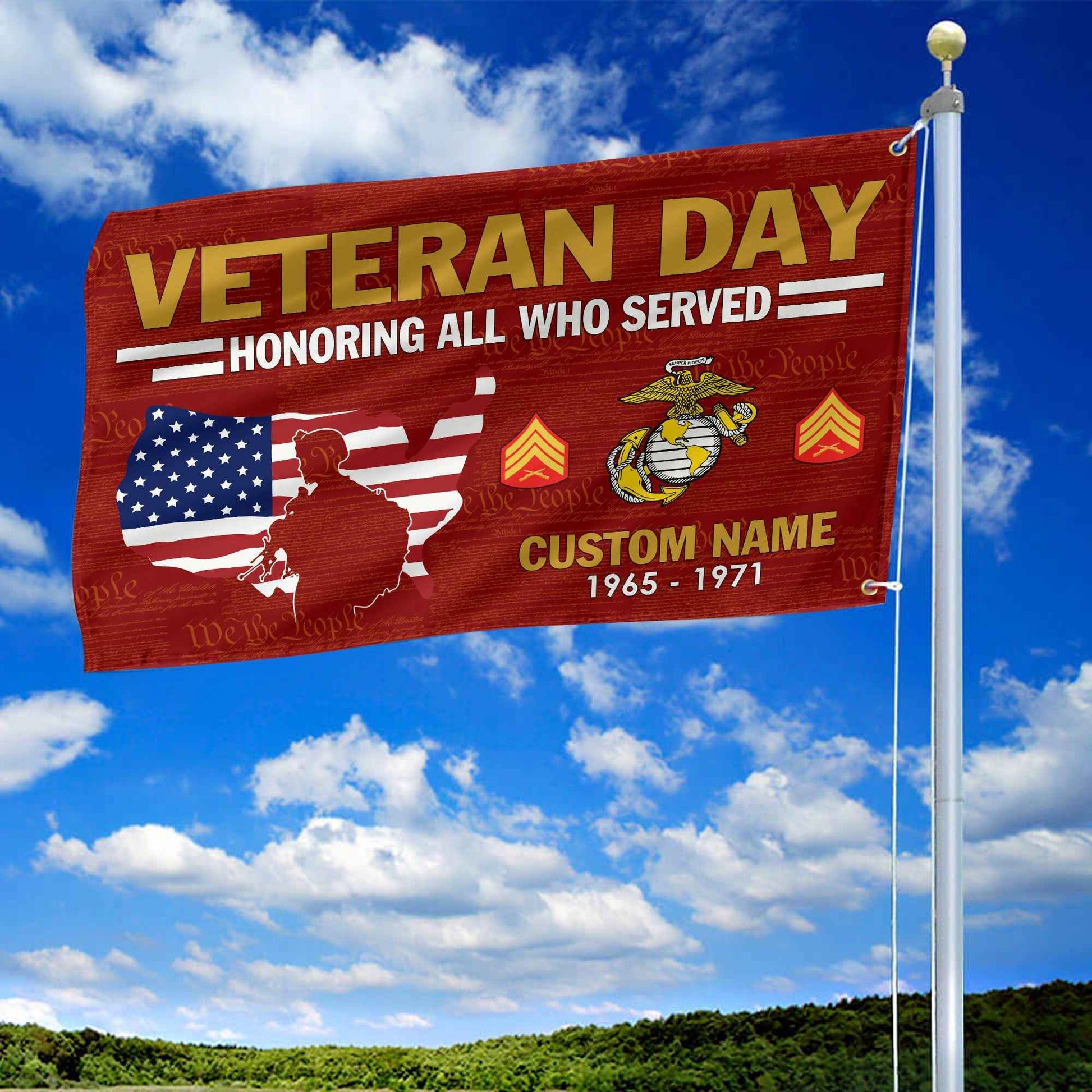 Premium Custom USMC Grommet Flag VPVC105603, Gifts For Marine Veteran, Gifts For Dad, For Husband, Best Gifts On Father's Day, Armed Forces Day, Independence Day, Veterans Day.