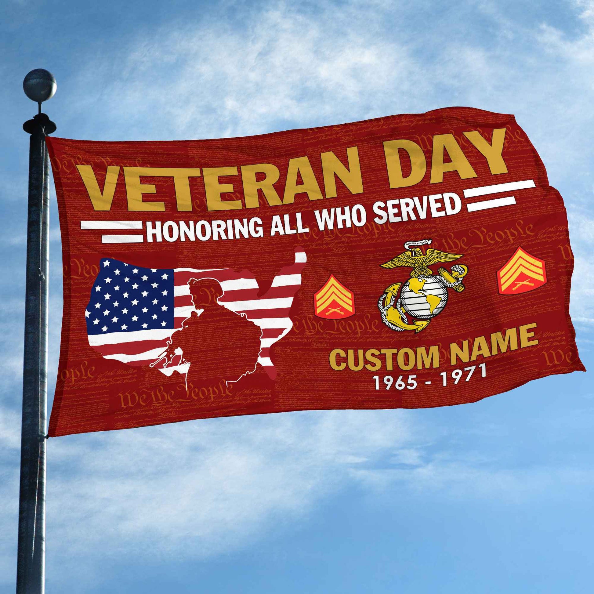 Premium Custom USMC Grommet Flag VPVC105603, Gifts For Marine Veteran, Gifts For Dad, For Husband, Best Gifts On Father's Day, Armed Forces Day, Independence Day, Veterans Day.