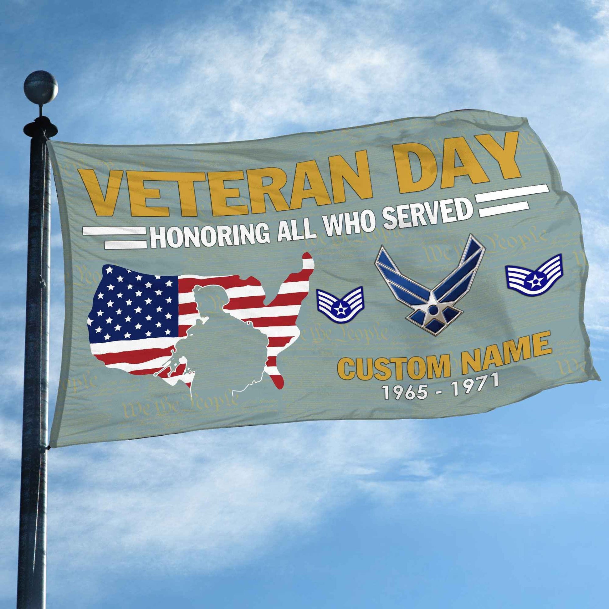 Premium Custom USAF Grommet Flag VPVC105604, Gifts For Air Force Veteran, Gifts For Dad, For Husband, Best Gifts On Father's Day, Armed Forces Day, Independence Day, Veterans Day.