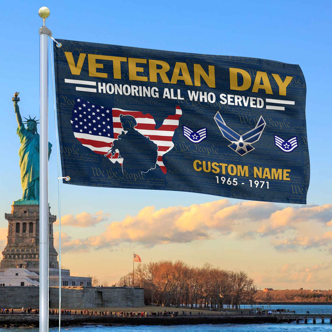 Premium Custom USAF Grommet Flag VPVC105612, Gifts For Air Force Veteran, Gifts For Dad, For Husband, Best Gifts On Father's Day, Armed Forces Day, Independence Day, Veterans Day.