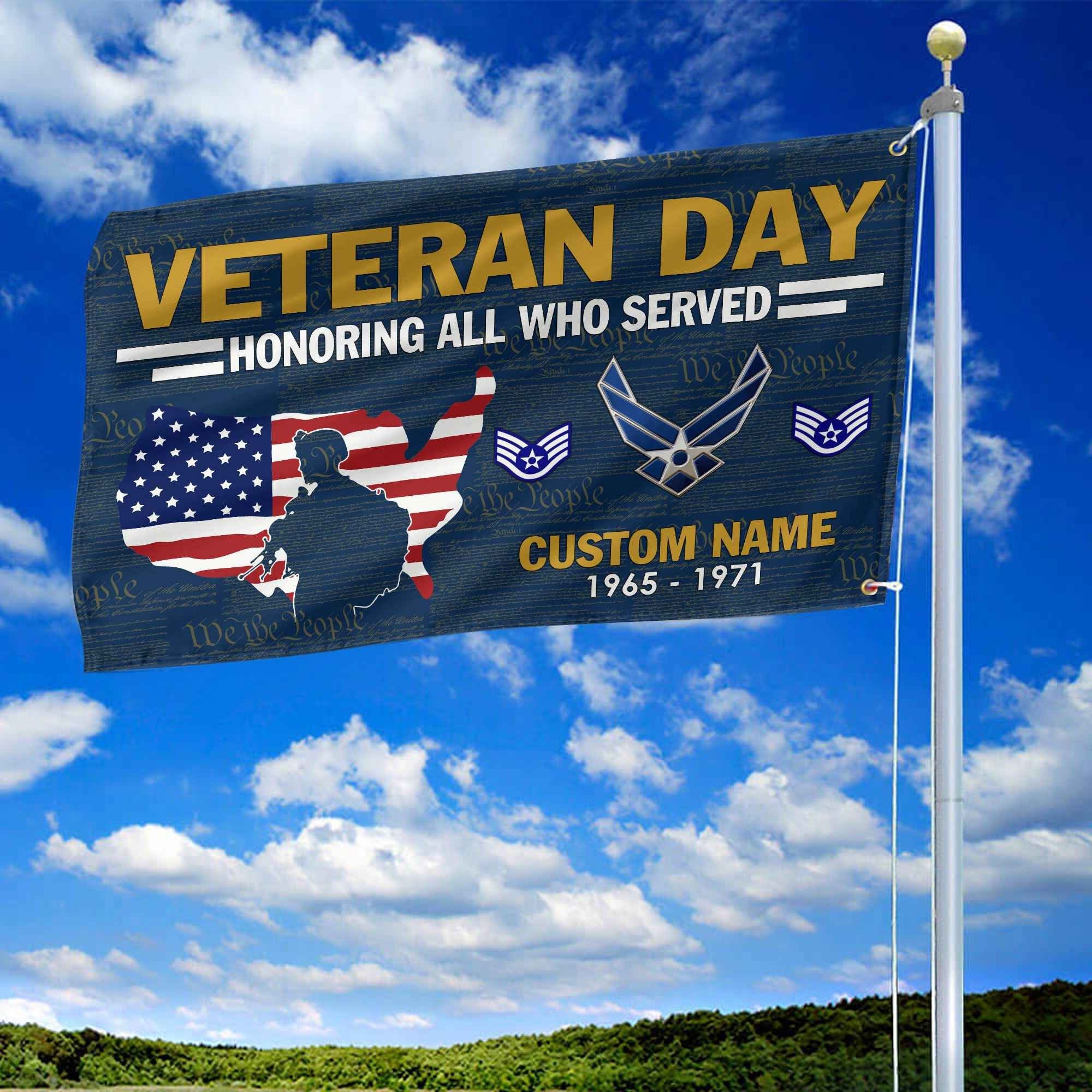 Premium Custom USAF Grommet Flag VPVC105612, Gifts For Air Force Veteran, Gifts For Dad, For Husband, Best Gifts On Father's Day, Armed Forces Day, Independence Day, Veterans Day.
