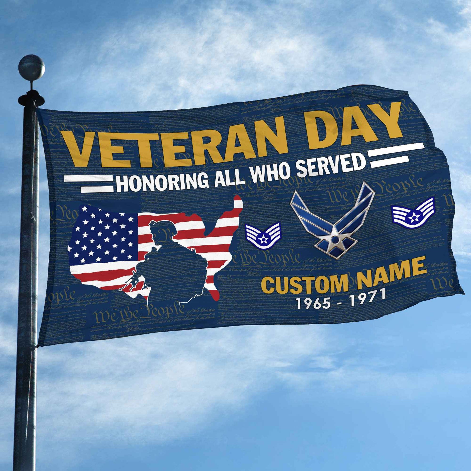 Premium Custom USAF Grommet Flag VPVC105612, Gifts For Air Force Veteran, Gifts For Dad, For Husband, Best Gifts On Father's Day, Armed Forces Day, Independence Day, Veterans Day.