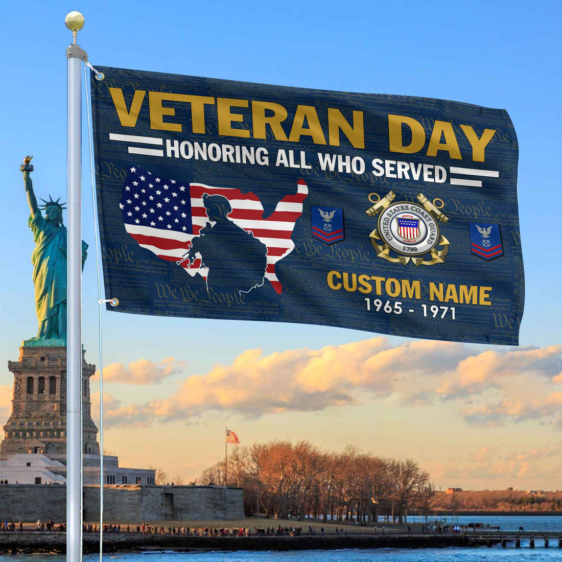 Premium Custom USCG Grommet Flag VPVC105605, Gifts For Coast Guard Veteran, Gifts For Dad, For Husband, Best Gifts On Father's Day, Armed Forces Day, Independence Day, Veterans Day.