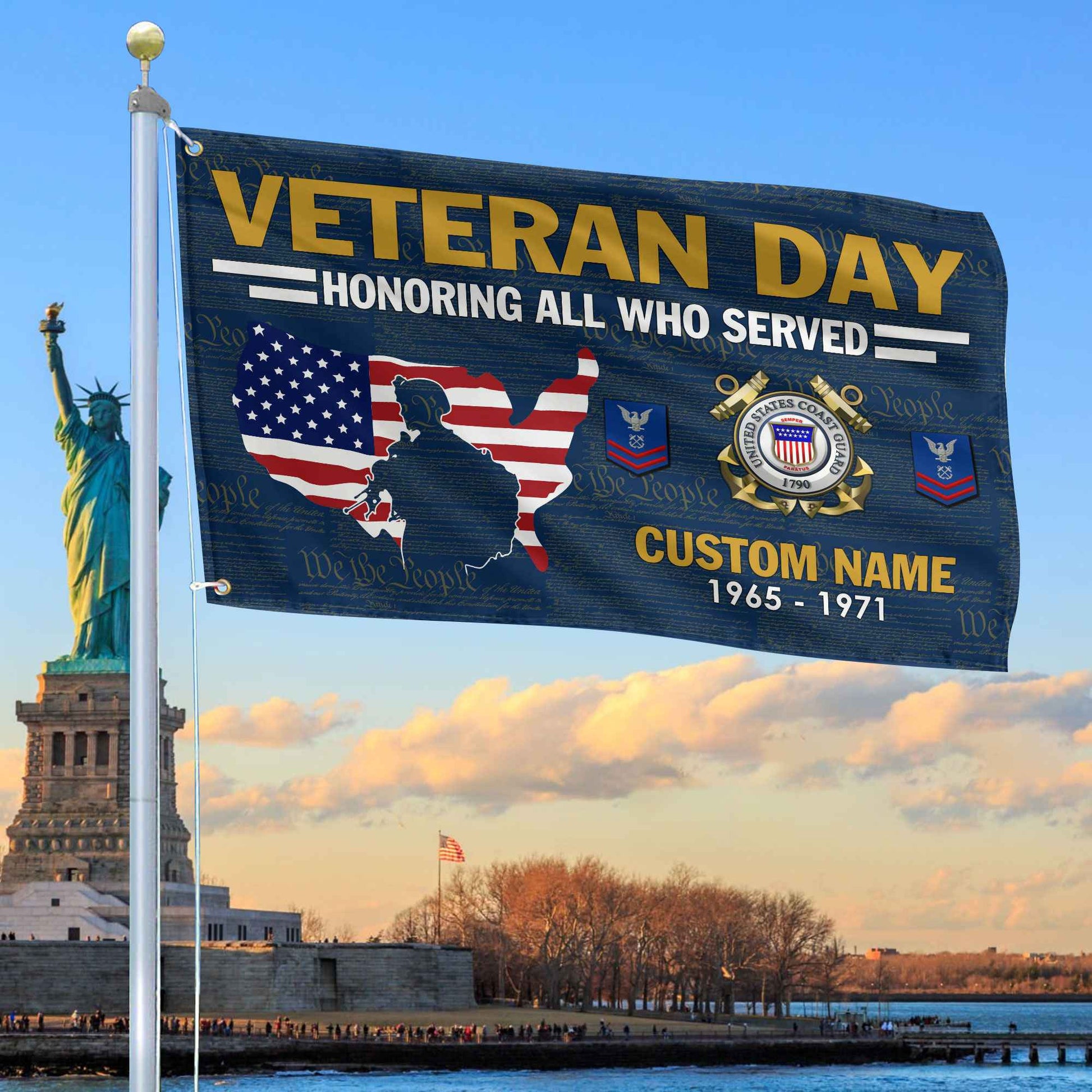 Premium Custom USCG Grommet Flag VPVC105605, Gifts For Coast Guard Veteran, Gifts For Dad, For Husband, Best Gifts On Father's Day, Armed Forces Day, Independence Day, Veterans Day.