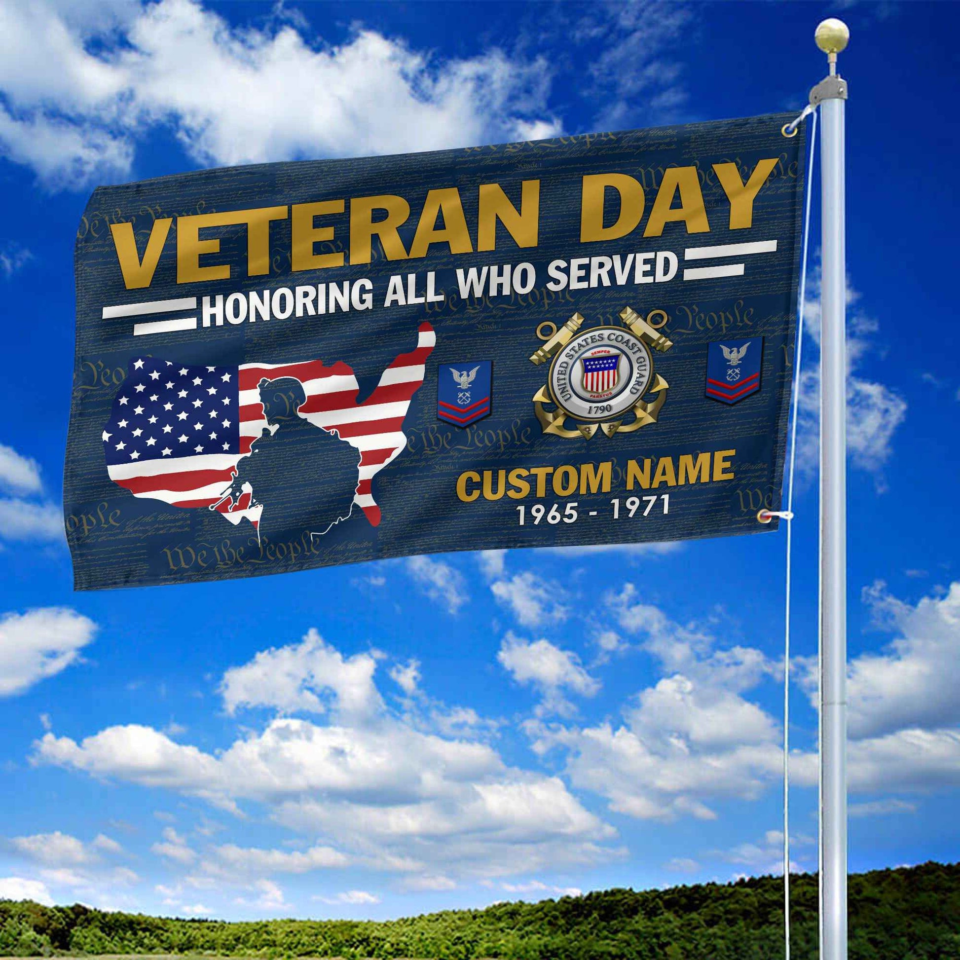 Premium Custom USCG Grommet Flag VPVC105605, Gifts For Coast Guard Veteran, Gifts For Dad, For Husband, Best Gifts On Father's Day, Armed Forces Day, Independence Day, Veterans Day.