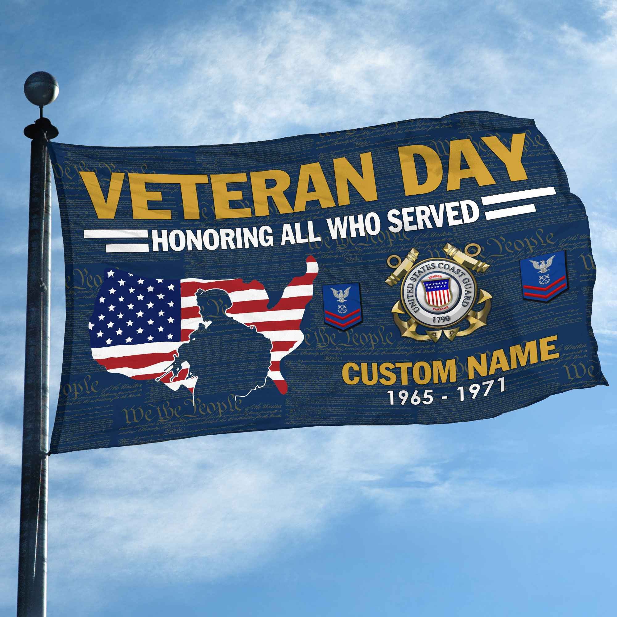 Premium Custom USCG Grommet Flag VPVC105605, Gifts For Coast Guard Veteran, Gifts For Dad, For Husband, Best Gifts On Father's Day, Armed Forces Day, Independence Day, Veterans Day.