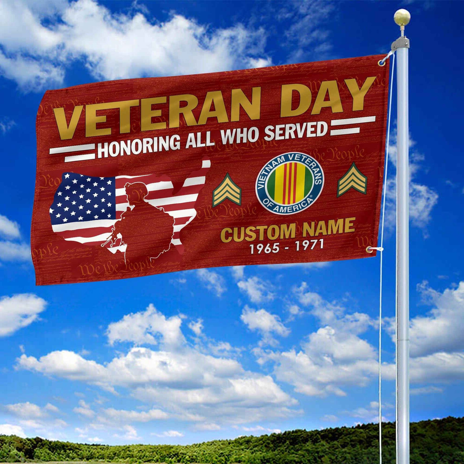 Premium Custom Vietnam Veteran Grommet Flag VPVC105606, Gifts For Vietnam Veteran, Gifts For Dad, For Husband, Best Gifts On Father's Day, Armed Forces Day, Independence Day, Veterans Day.