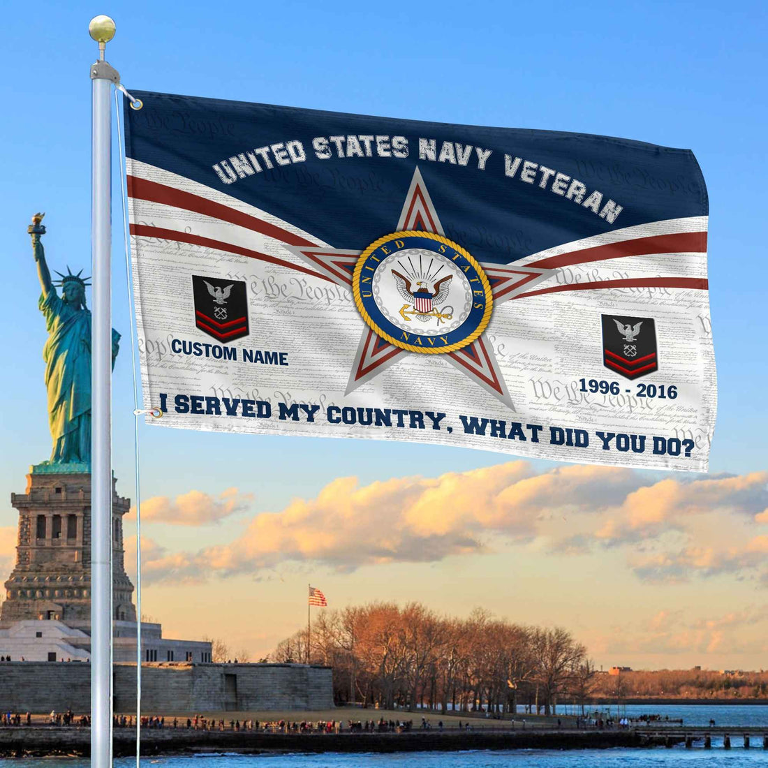 Premium Custom US Navy Grommet Flag VPVC105802, Gifts For Navy Veteran, Best Gifts On Father's Day, Armed Forces Day, Independence Day, Veterans Day.