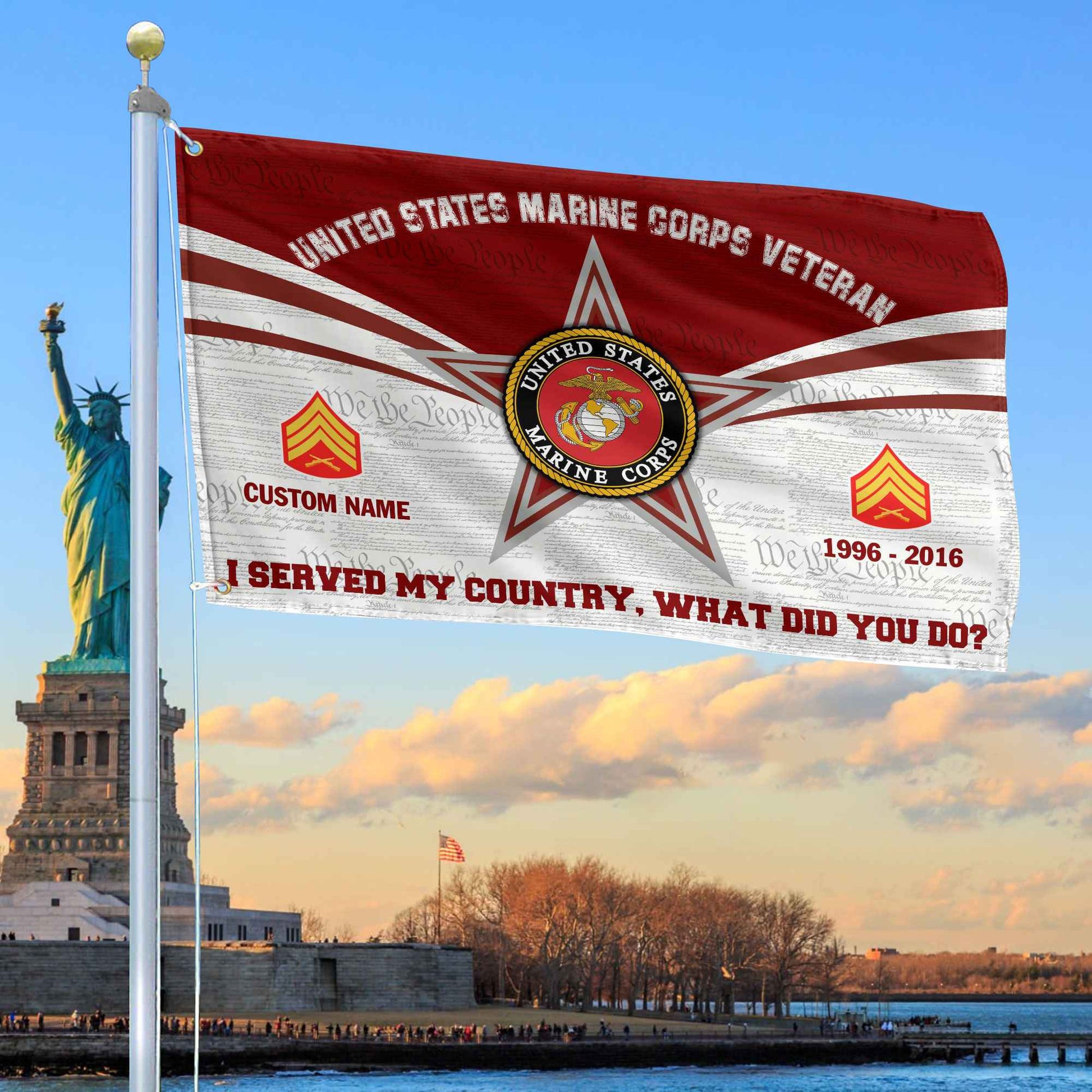 Premium Custom USMC Grommet Flag VPVC105803, Gifts For Marine Veteran, Best Gifts On Father's Day, Armed Forces Day, Independence Day, Veterans Day.