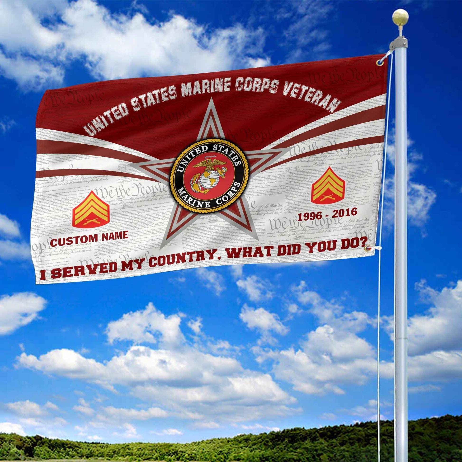 Premium Custom USMC Grommet Flag VPVC105803, Gifts For Marine Veteran, Best Gifts On Father's Day, Armed Forces Day, Independence Day, Veterans Day.
