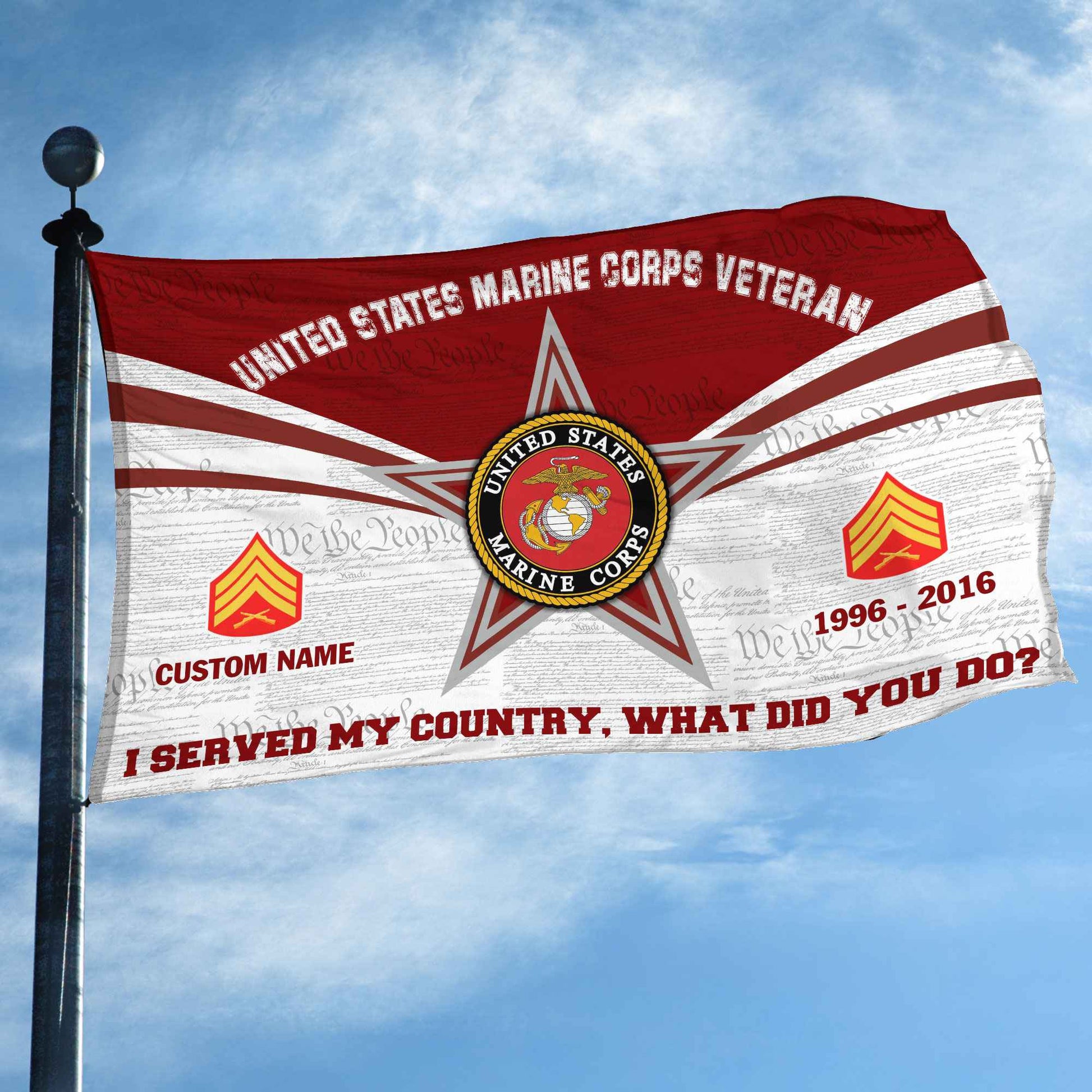 Premium Custom USMC Grommet Flag VPVC105803, Gifts For Marine Veteran, Best Gifts On Father's Day, Armed Forces Day, Independence Day, Veterans Day.