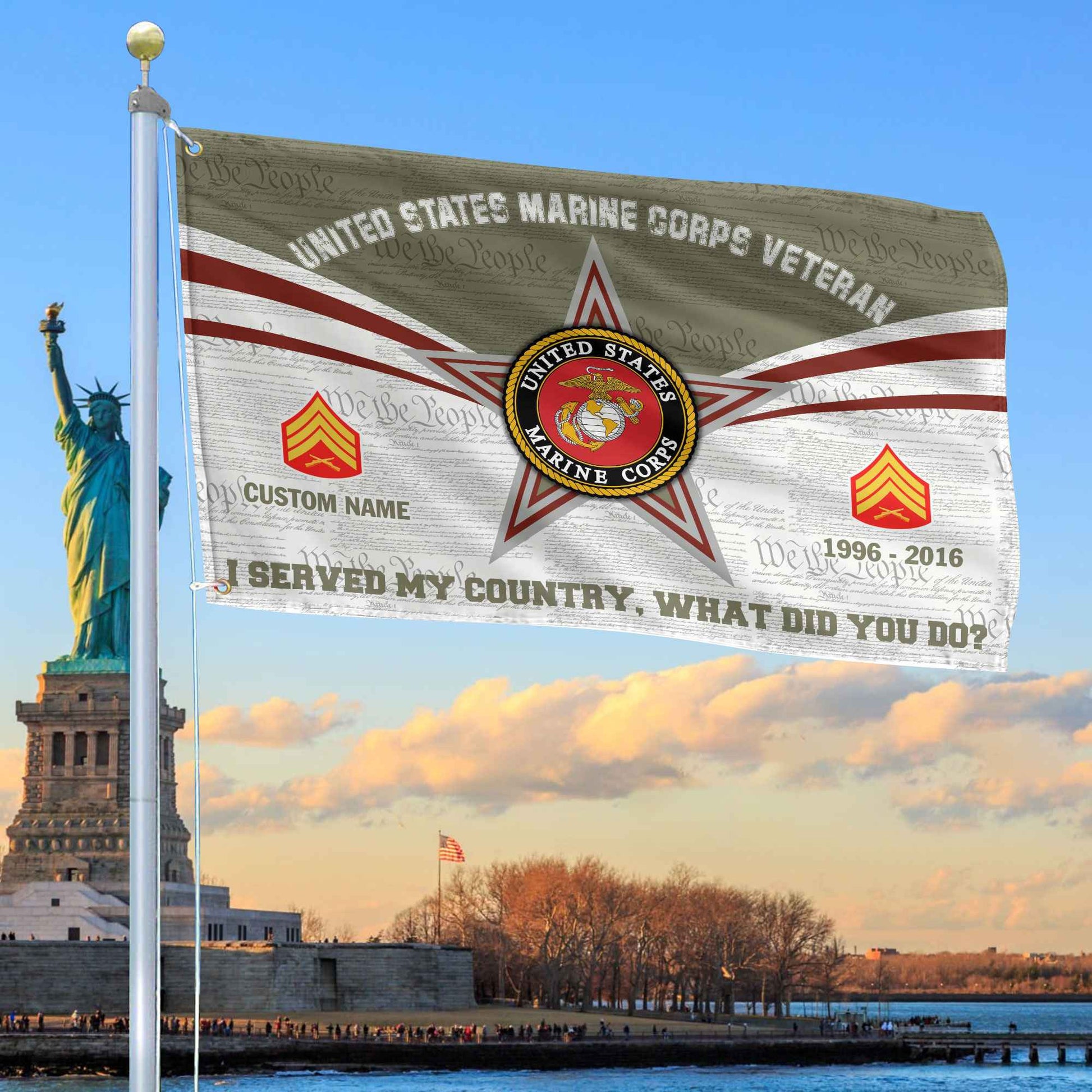 Premium Custom USMC Grommet Flag VPVC105811, Gifts For Marine Veteran, Best Gifts On Father's Day, Armed Forces Day, Independence Day, Veterans Day.