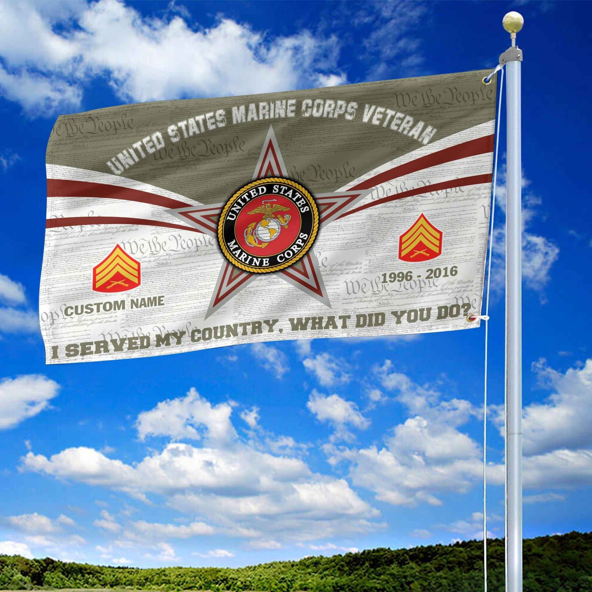 Premium Custom USMC Grommet Flag VPVC105811, Gifts For Marine Veteran, Best Gifts On Father's Day, Armed Forces Day, Independence Day, Veterans Day.