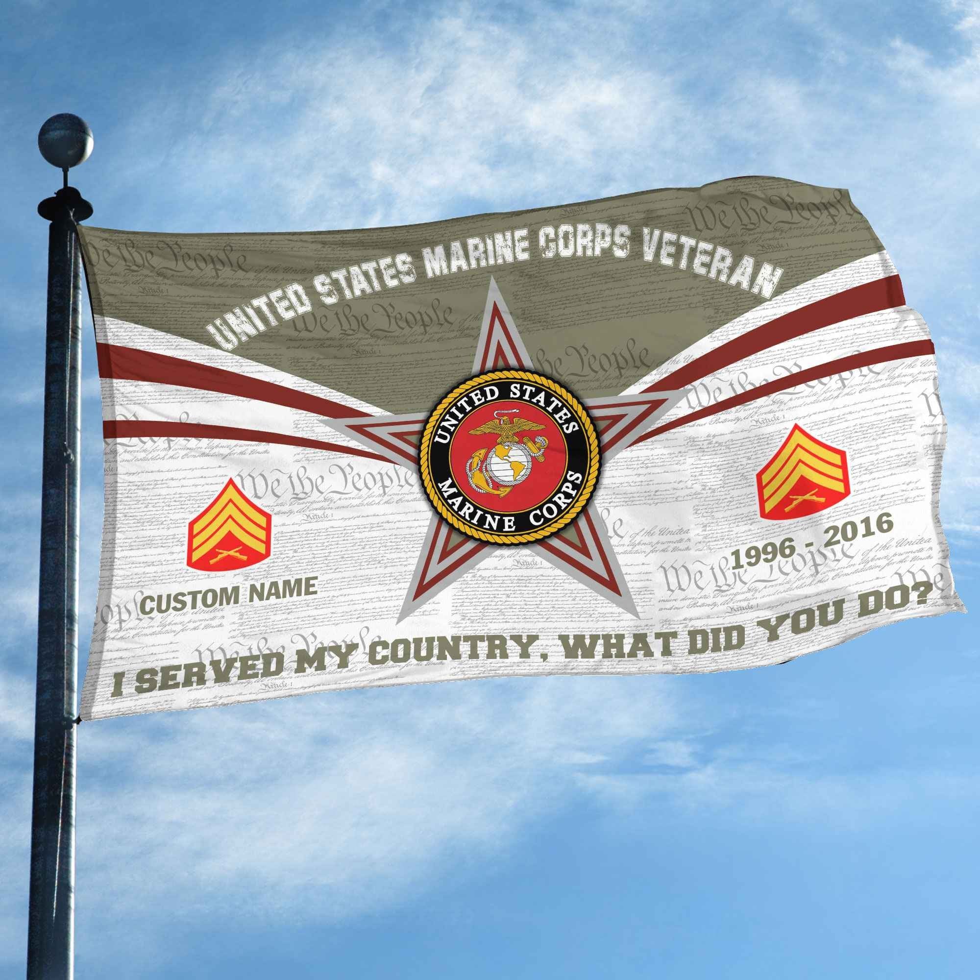 Premium Custom USMC Grommet Flag VPVC105811, Gifts For Marine Veteran, Best Gifts On Father's Day, Armed Forces Day, Independence Day, Veterans Day.