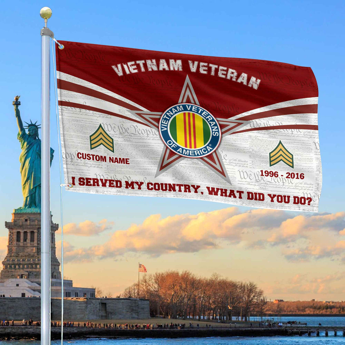 Premium Custom Vietnam Veteran Grommet Flag VPVC105806, Gifts For Vietnam Veteran, Best Gifts On Father's Day, Armed Forces Day, Independence Day, Veterans Day.