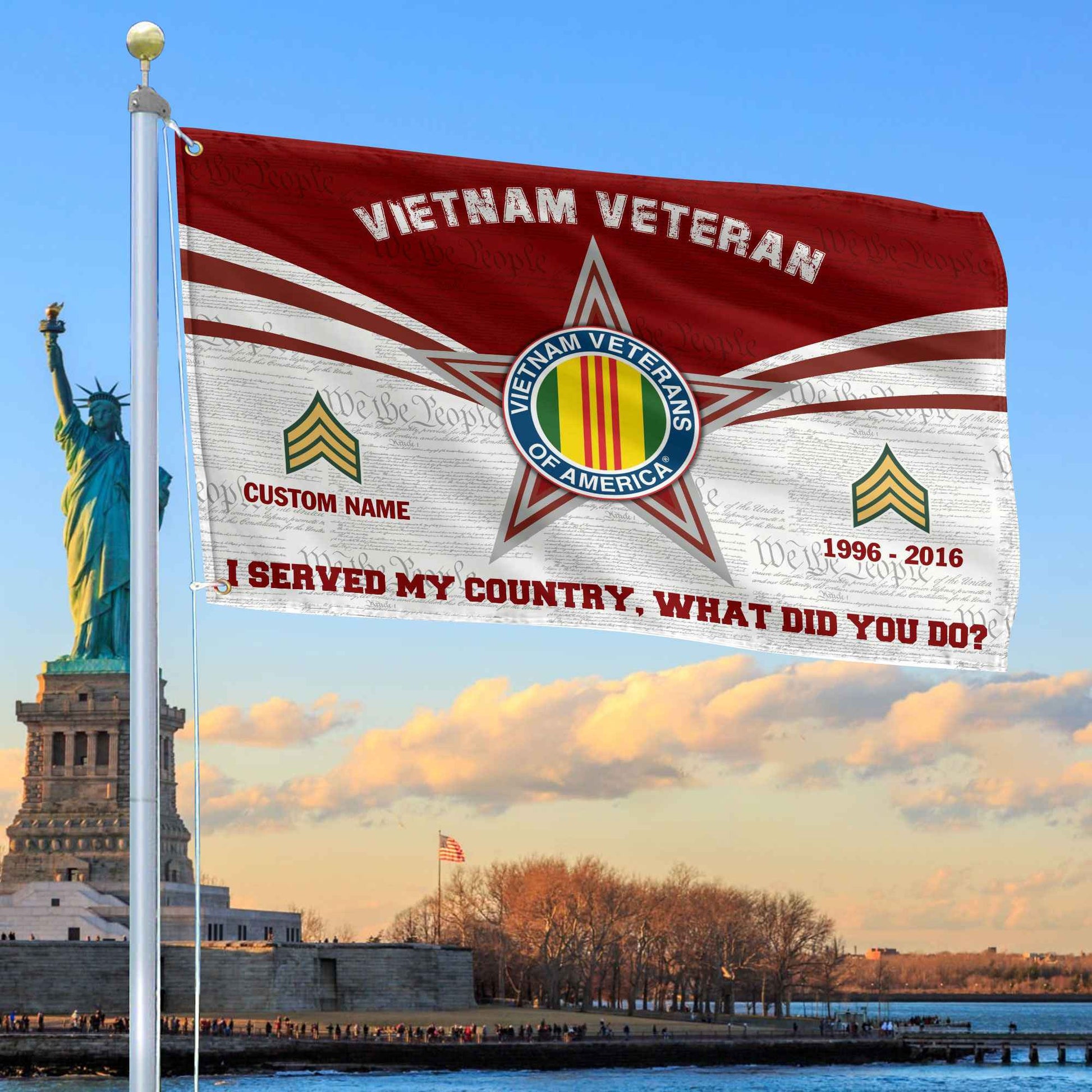 Premium Custom Vietnam Veteran Grommet Flag VPVC105806, Gifts For Vietnam Veteran, Best Gifts On Father's Day, Armed Forces Day, Independence Day, Veterans Day.