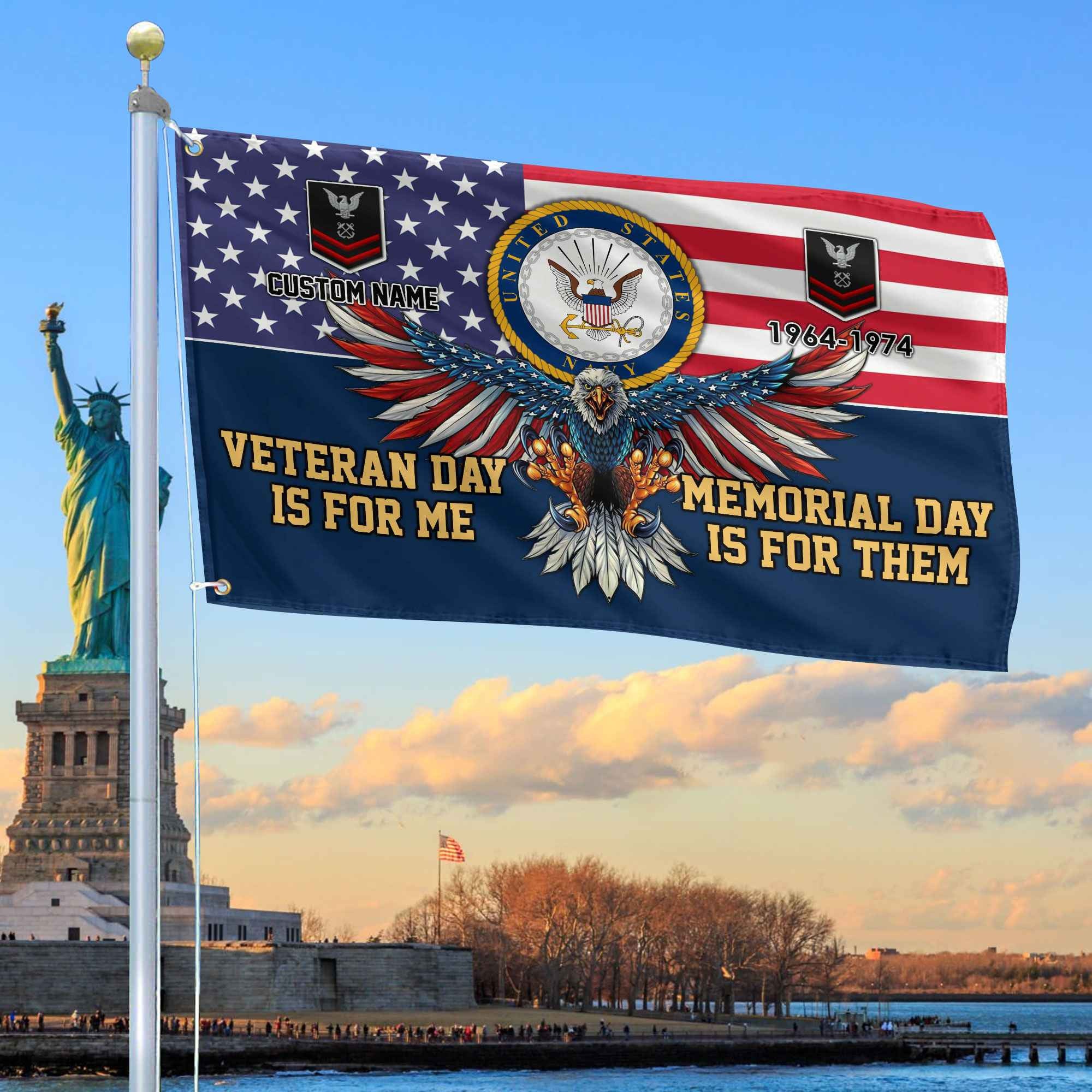 US Navy Custom Grommet Flag VPVC106802, Gifts For Navy Veteran, Best Gifts On Father's Day, Armed Forces Day, Independence Day, Veterans Day.