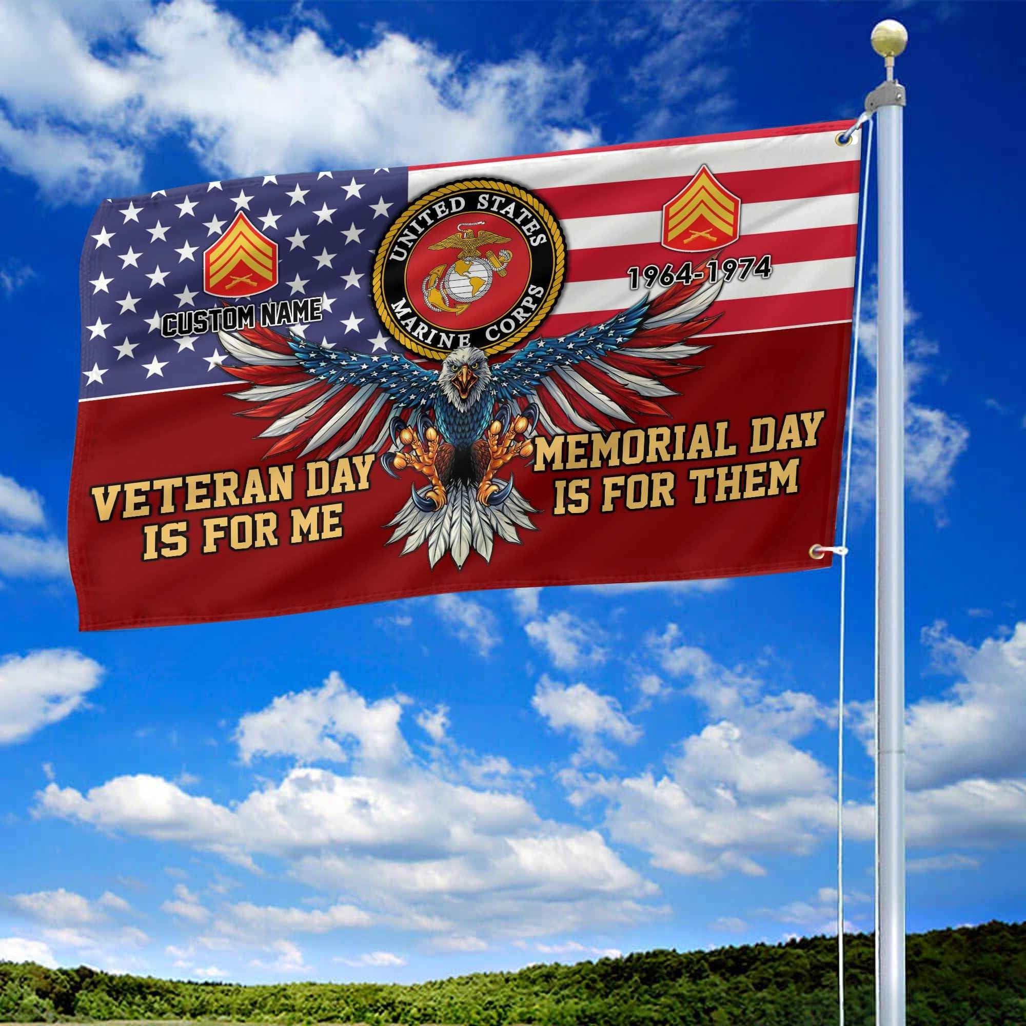 USMC Custom Grommet Flag VPVC106803, Gifts For Marine Veteran, Best Gifts On Father's Day, Armed Forces Day, Independence Day, Veterans Day.