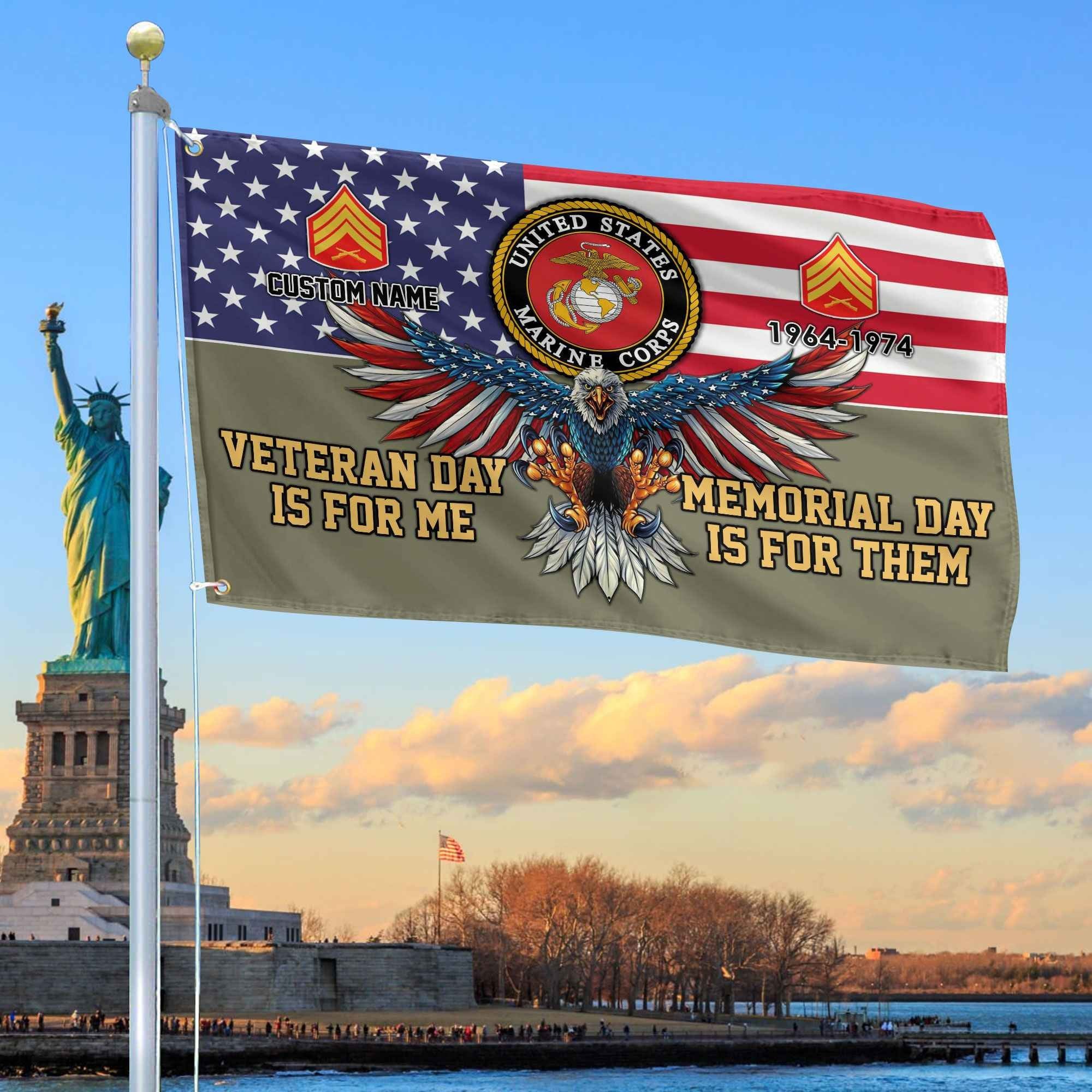 USMC Custom Grommet Flag VPVC106811, Gifts For Marine Veteran, Best Gifts On Father's Day, Armed Forces Day, Independence Day, Veterans Day.