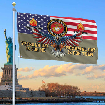 USMC Custom Grommet Flag VPVC106811, Gifts For Marine Veteran, Best Gifts On Father's Day, Armed Forces Day, Independence Day, Veterans Day.