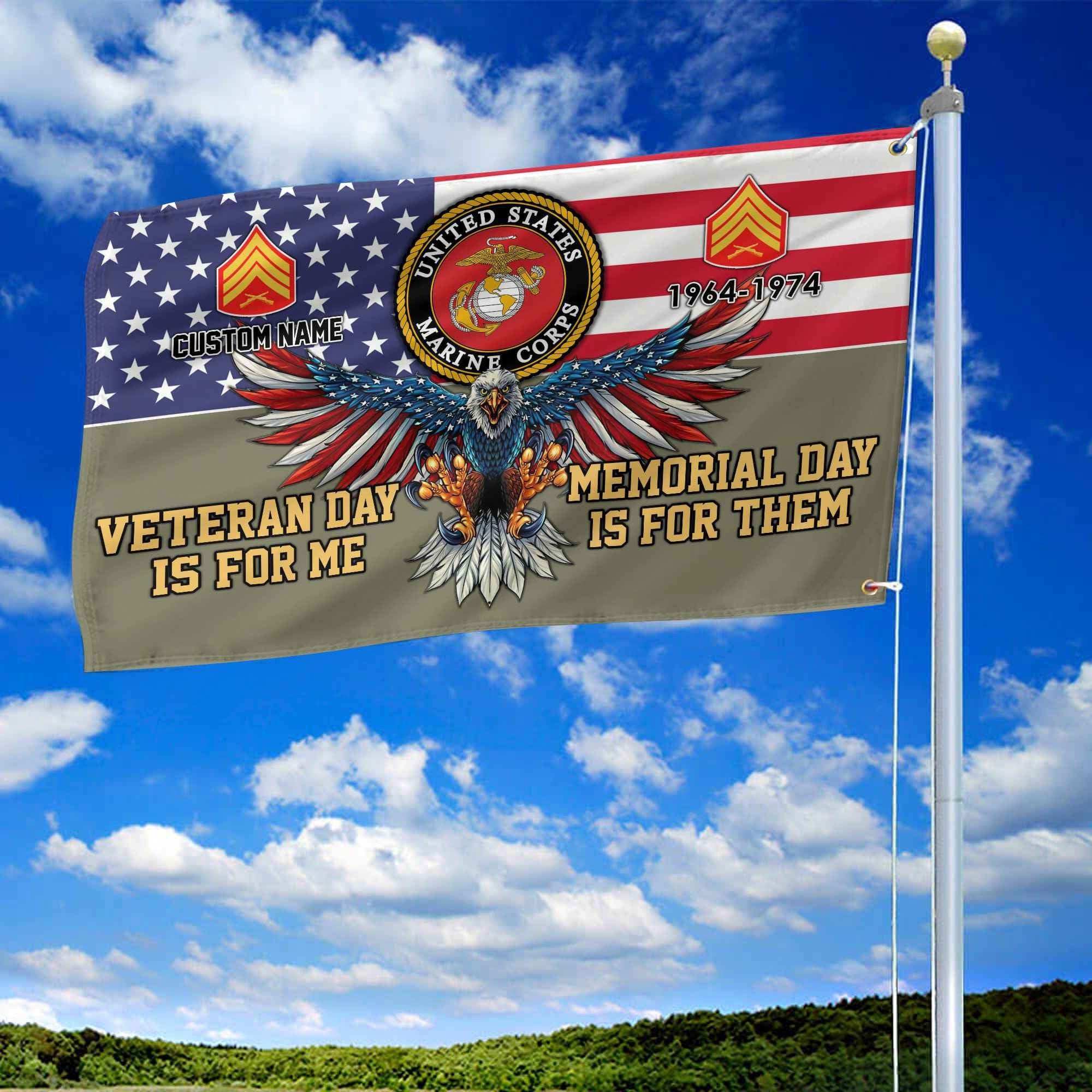 USMC Custom Grommet Flag VPVC106811, Gifts For Marine Veteran, Best Gifts On Father's Day, Armed Forces Day, Independence Day, Veterans Day.